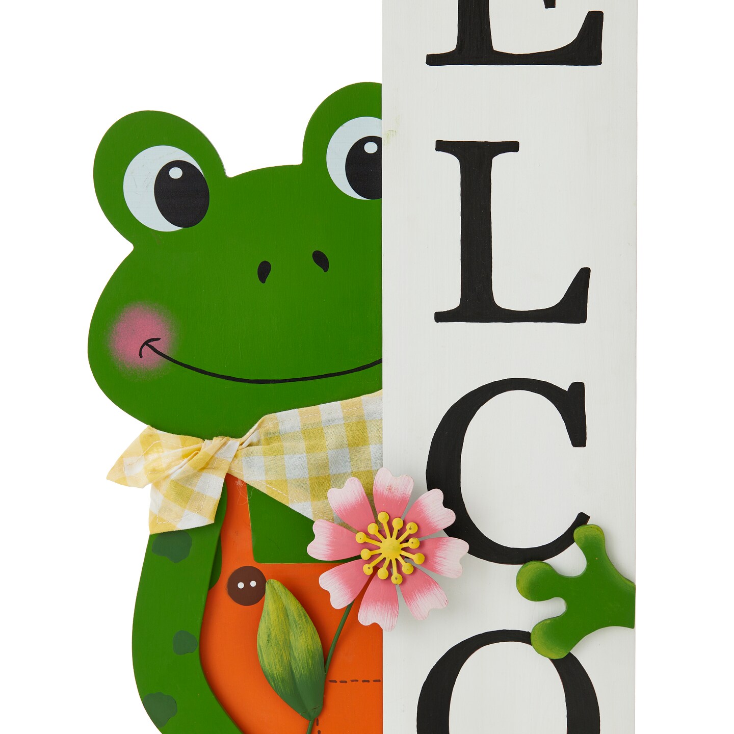 36&#x22;H Wooden Frog Welcome Porch D&#xE9;cor