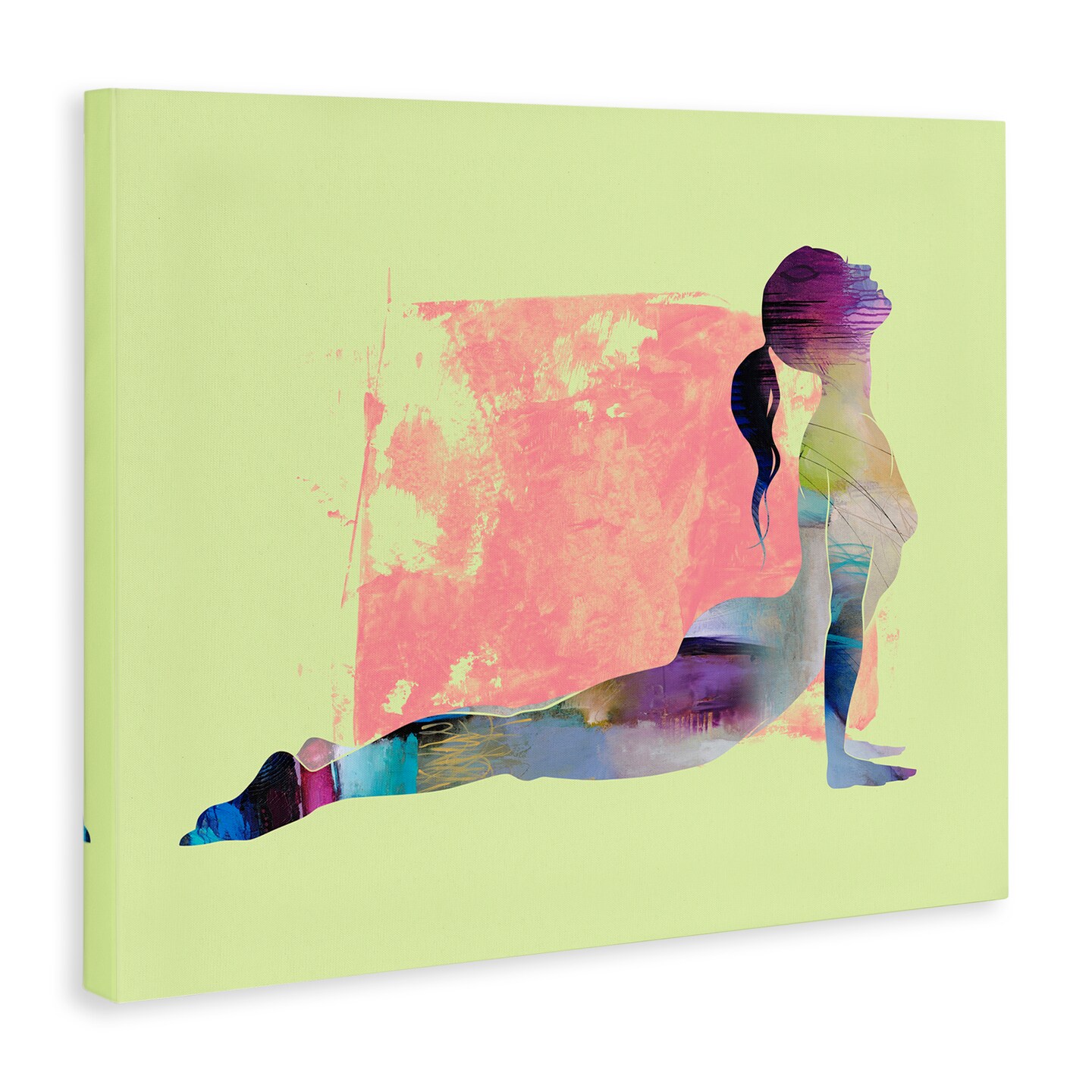 Stupell Industries Yoga Pose on Yellow Canvas Wall Art Design by Tim Parker