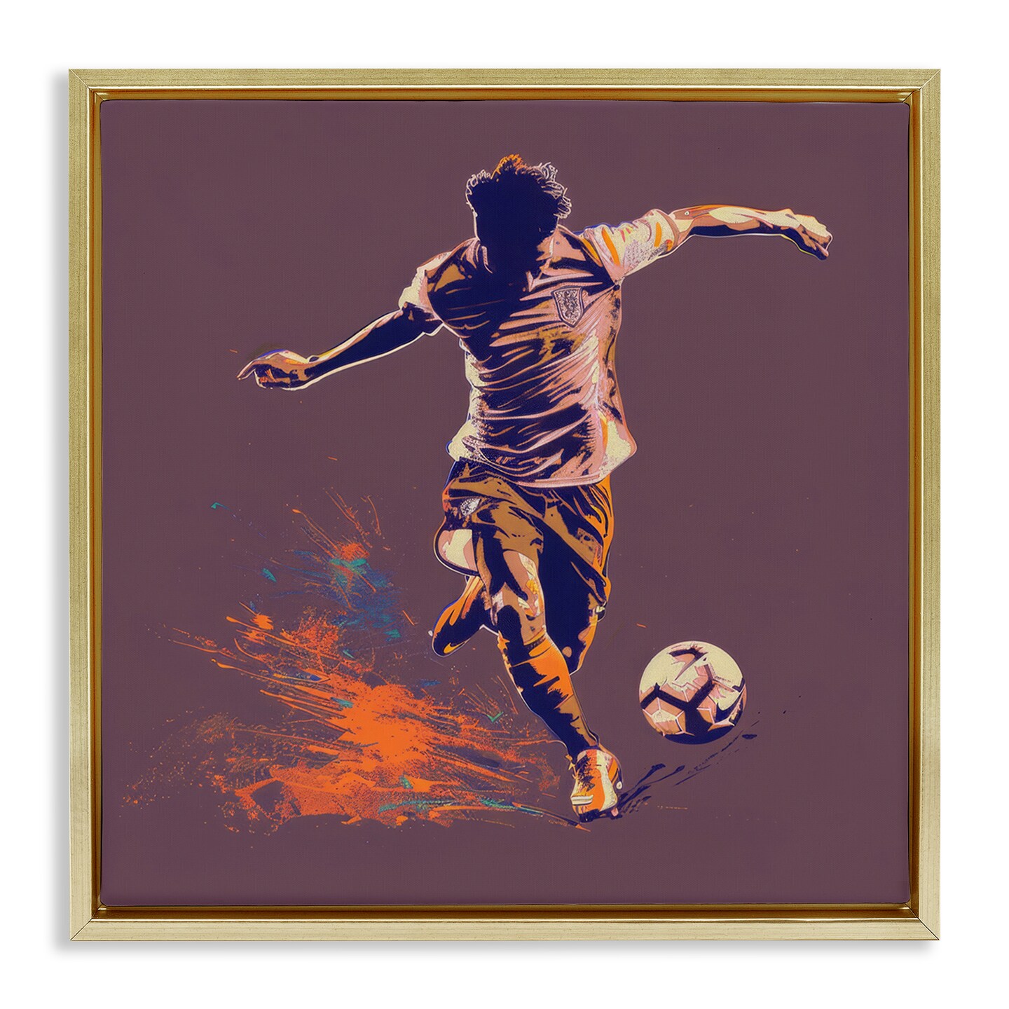 Stupell Industries Winning Goal Abstract Athlete Framed Floater Canvas Wall Art Design by Lazar Studio