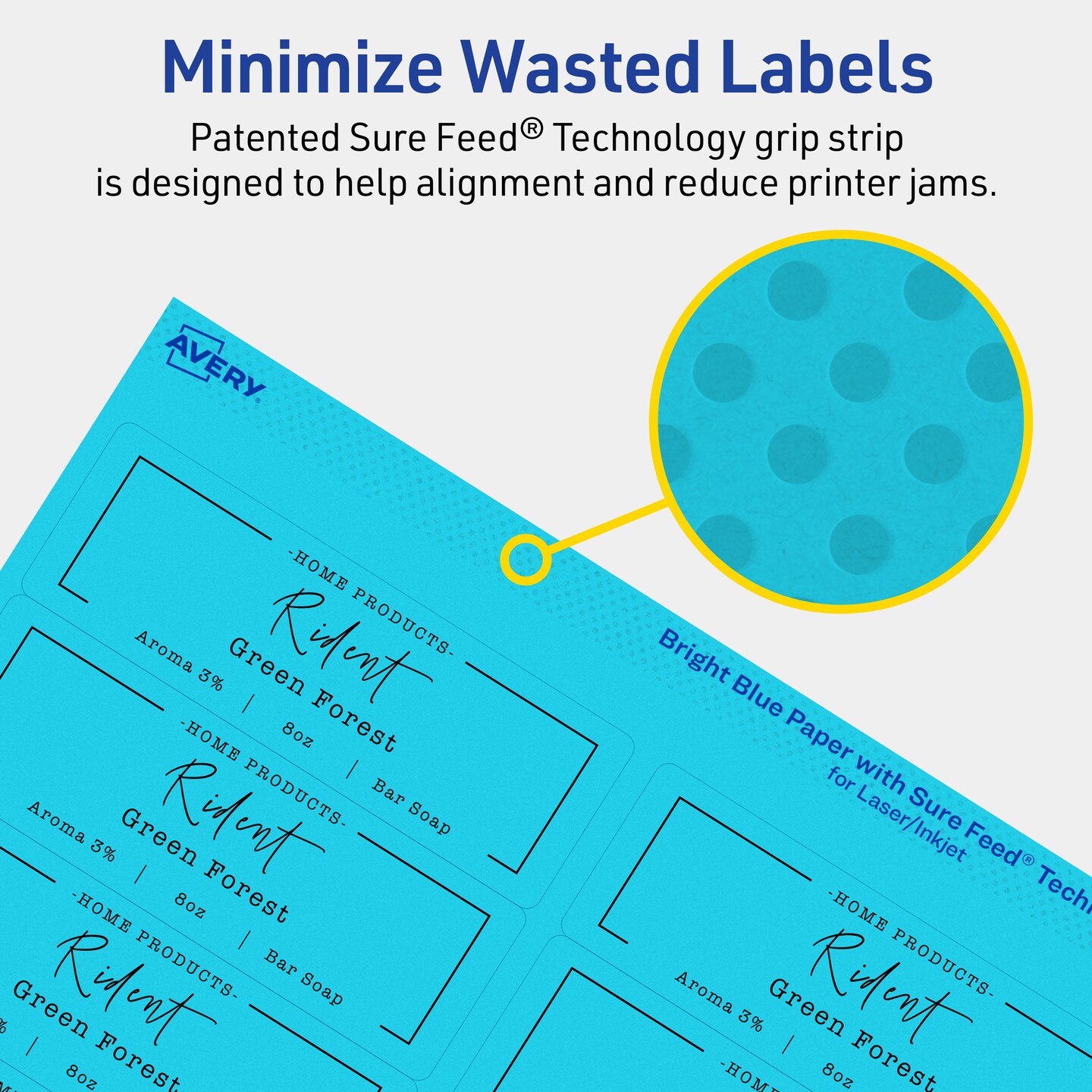 Avery Bright Blue Paper Labels, 1-1/3&#x22; x 4&#x22; Rectangle