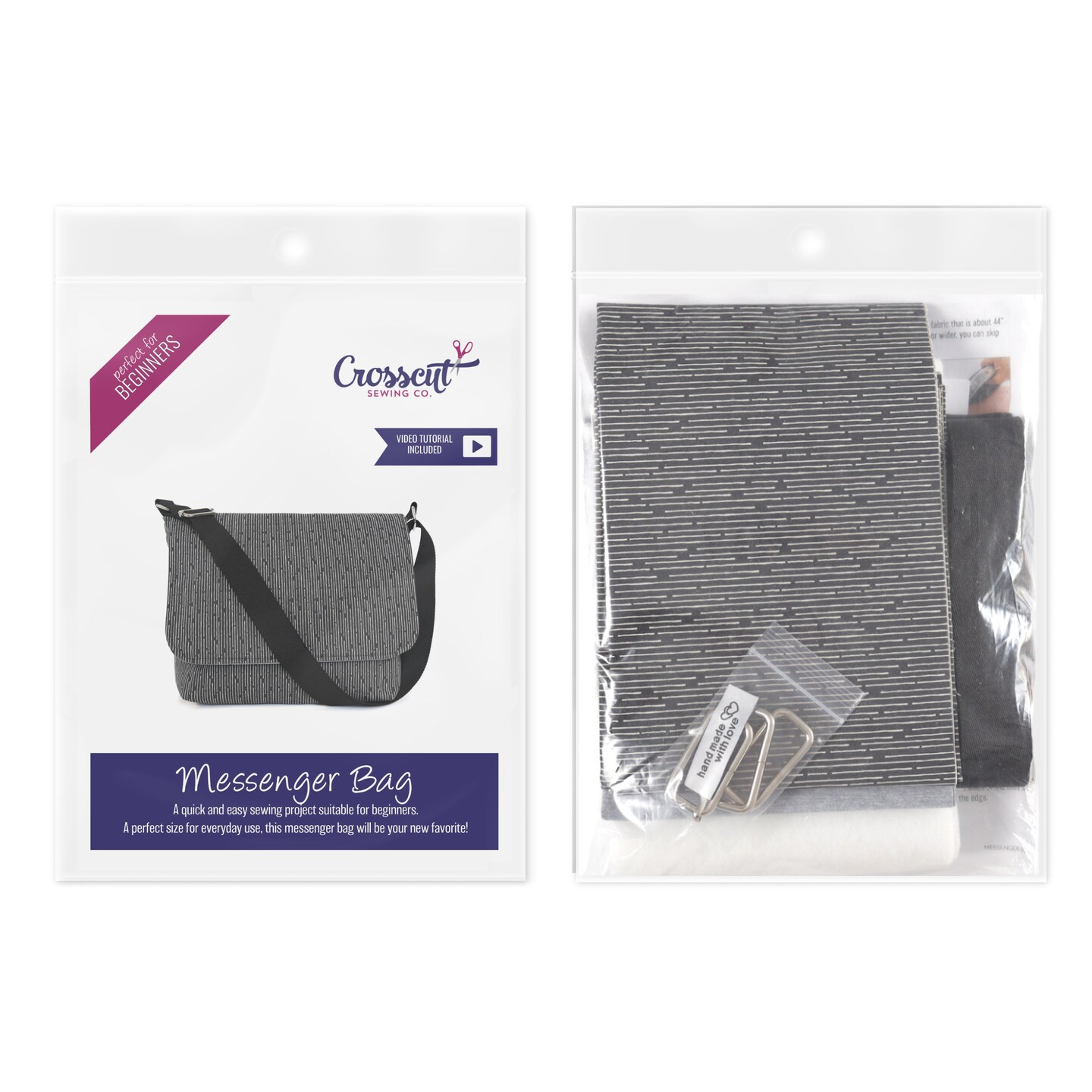 Crosscut Sewing Co.® Messenger Bag Sewing Project Kit for Beginners