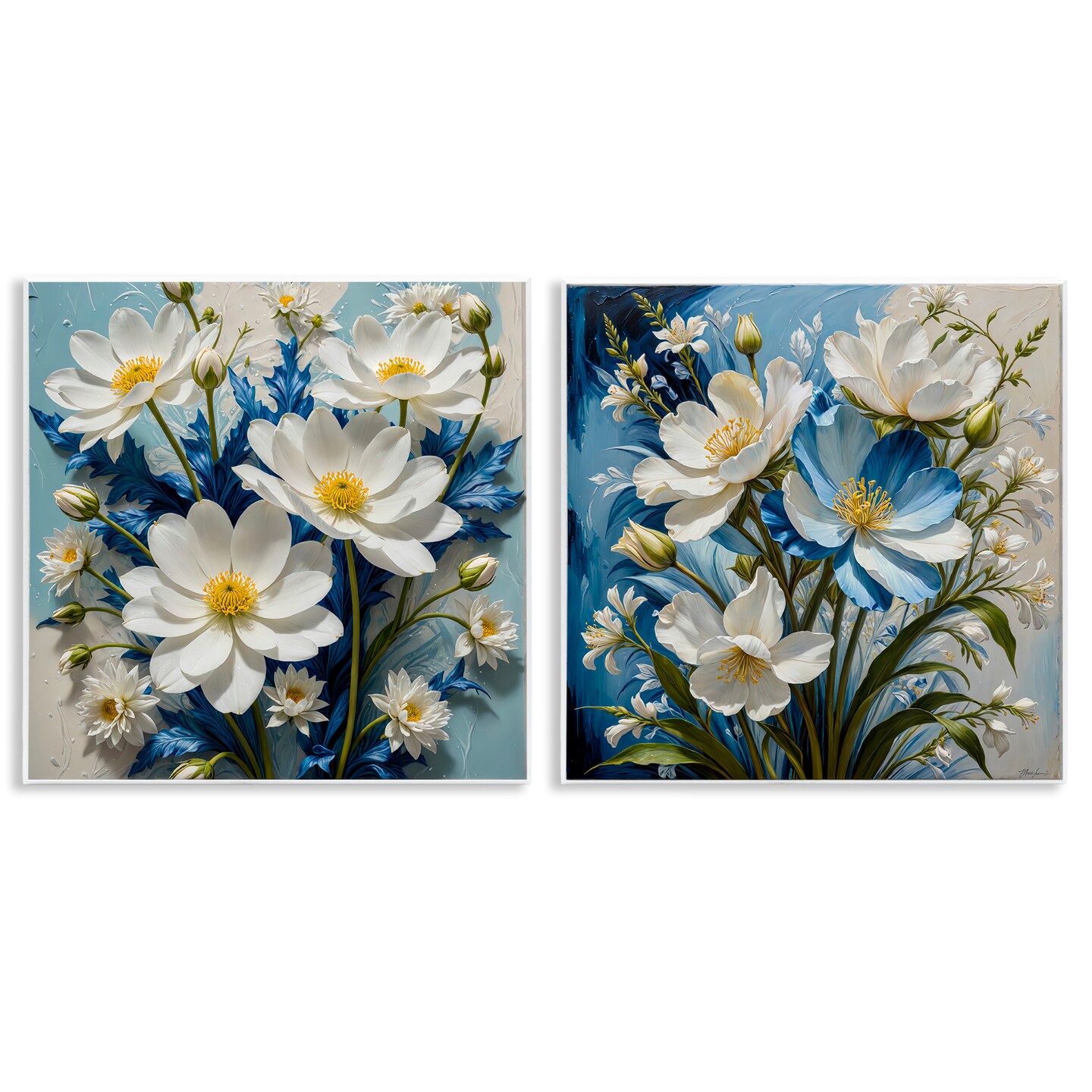 Stupell Industries Bold Floral Bunches 2 pc Wall Plaque Art Set Design by Yuri Khrushch