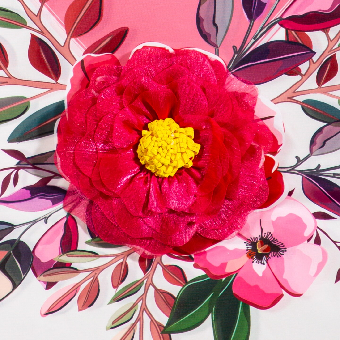 Happy Valentine&#x27;s Day Heart and Floral Banner 2 Sided