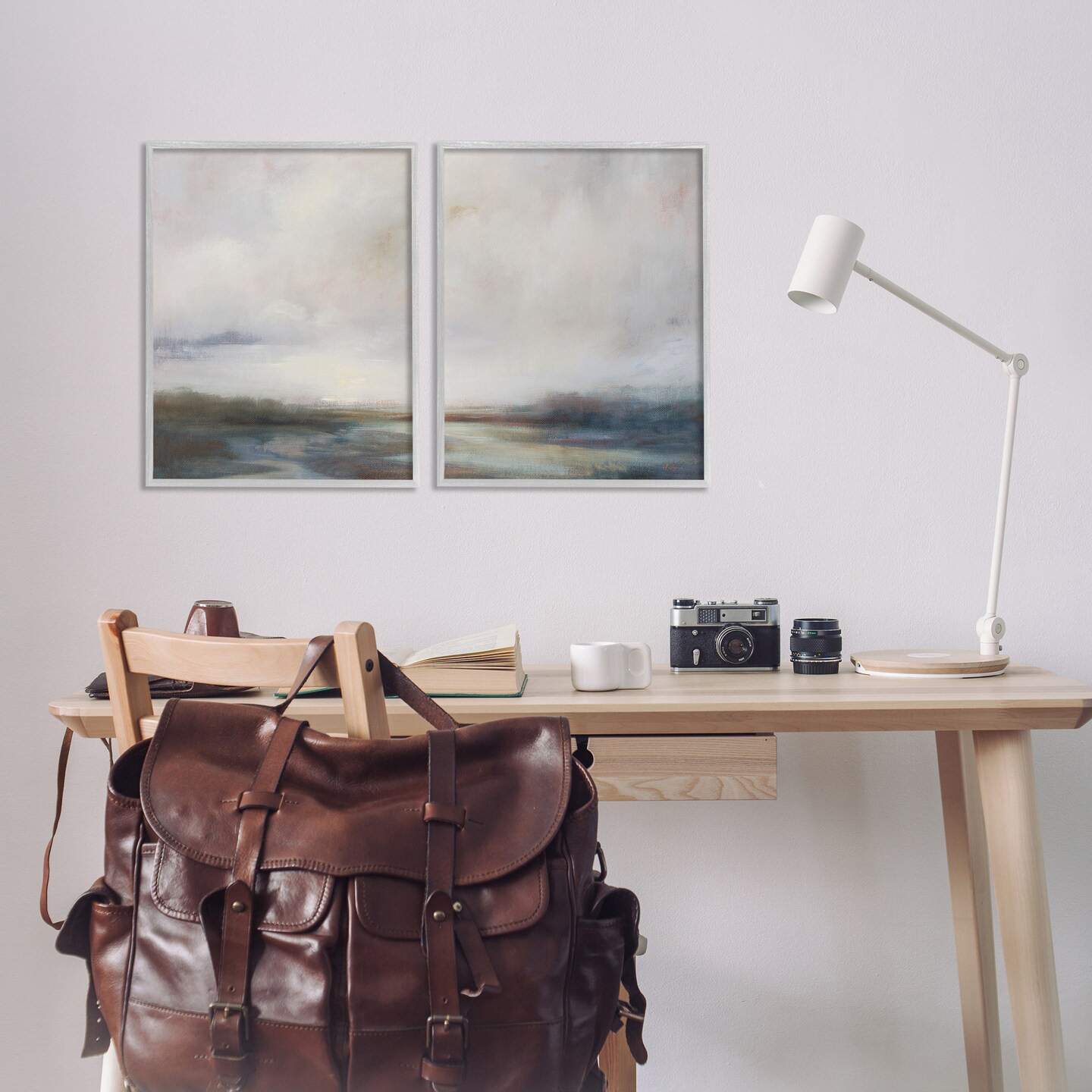 Stupell Industries Moody Clouds Landscape 2 pc Framed Giclee Wall Art Set Design by Simon Addyman