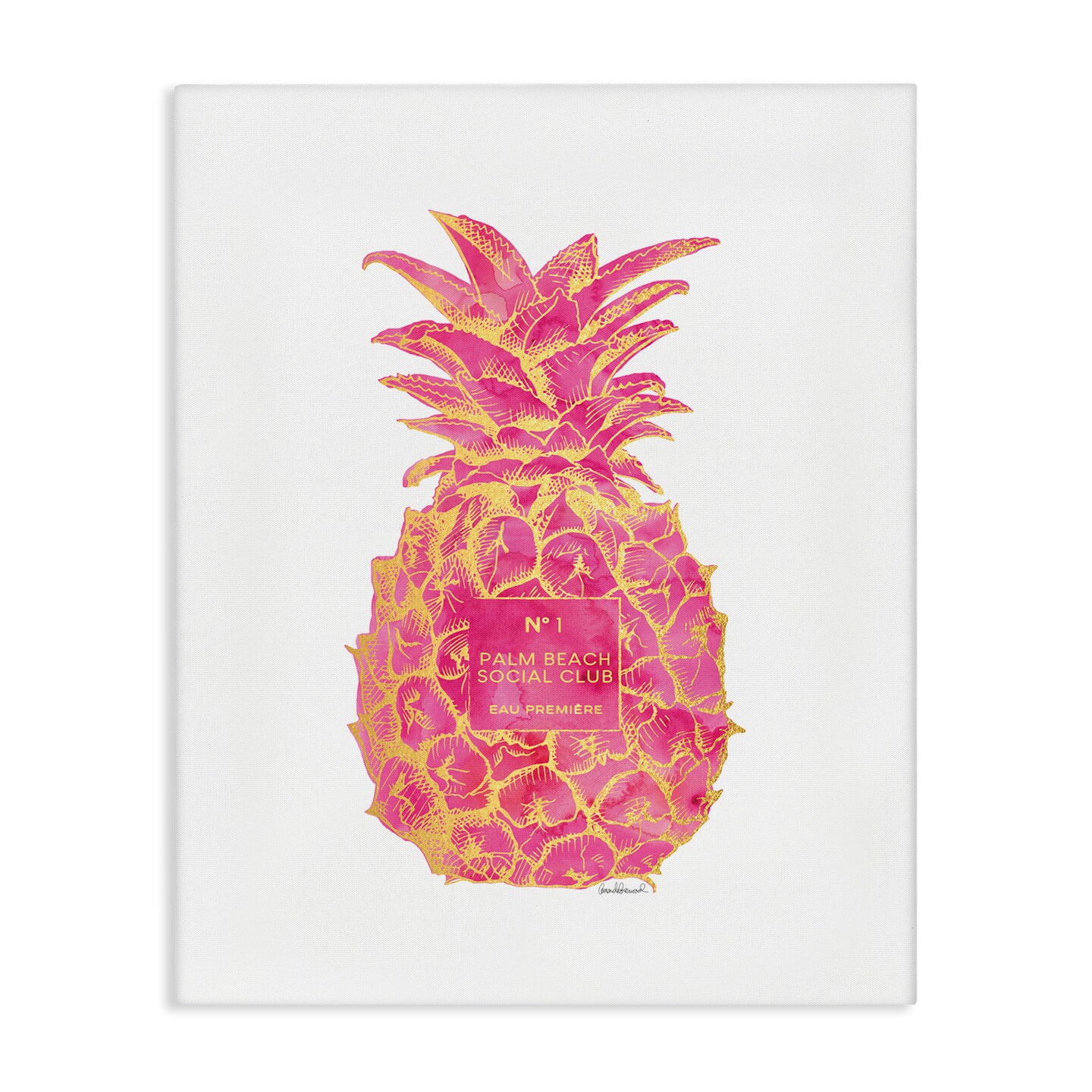 Stupell Industries Glam Ornate Pineapple Canvas Wall Art Design by Amanda Greenwood