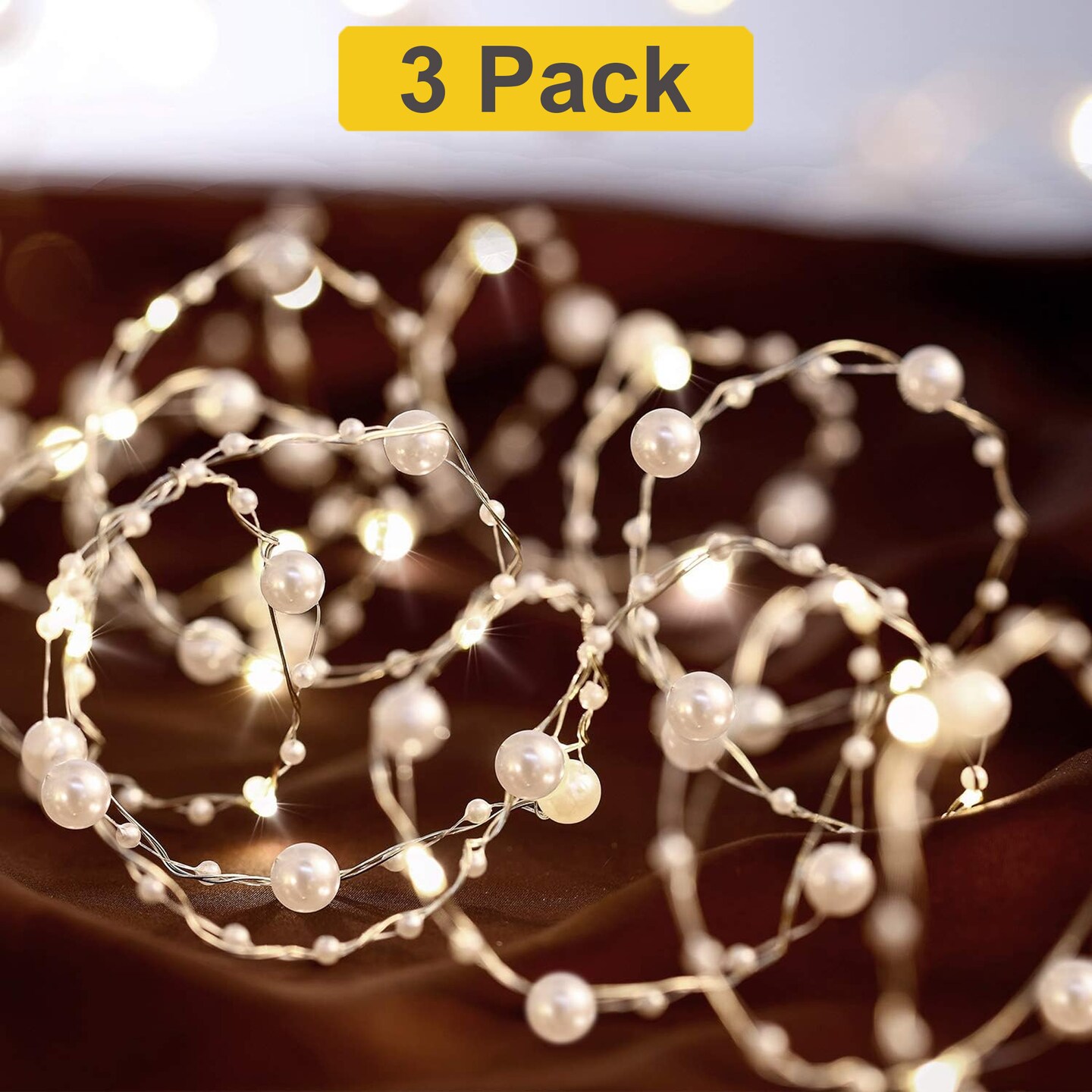Christmas 20 LED String Lights Pearl Clusters