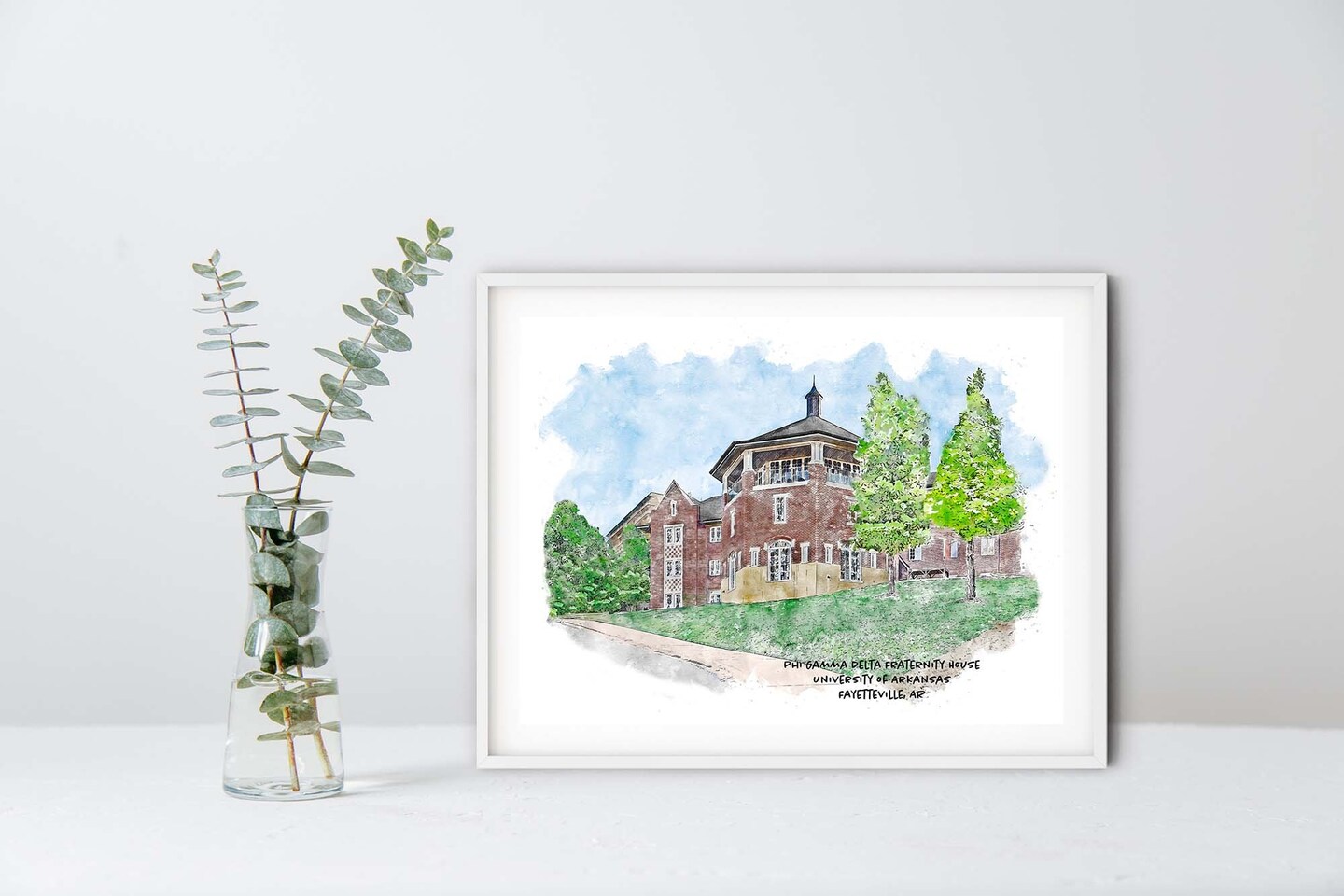 Phi Gamma Delta Fraternity House at the University of Arkansas, UARK, Campus Art, Collegiate Merchandise, Collegiate Gift product 7