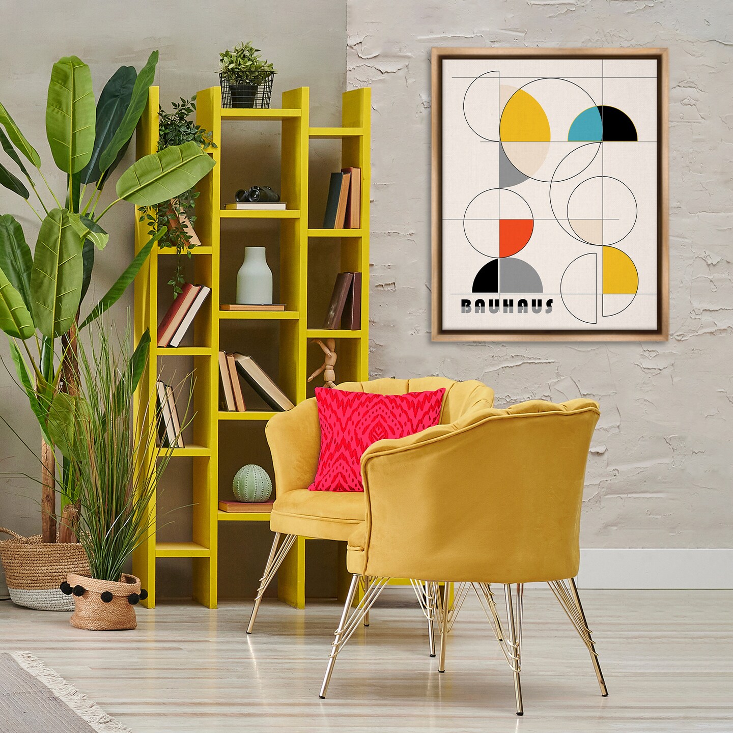 Stupell Industries Bauhaus Movement Geometrics Framed Floater Canvas Wall Art Design by Ioana Horvat