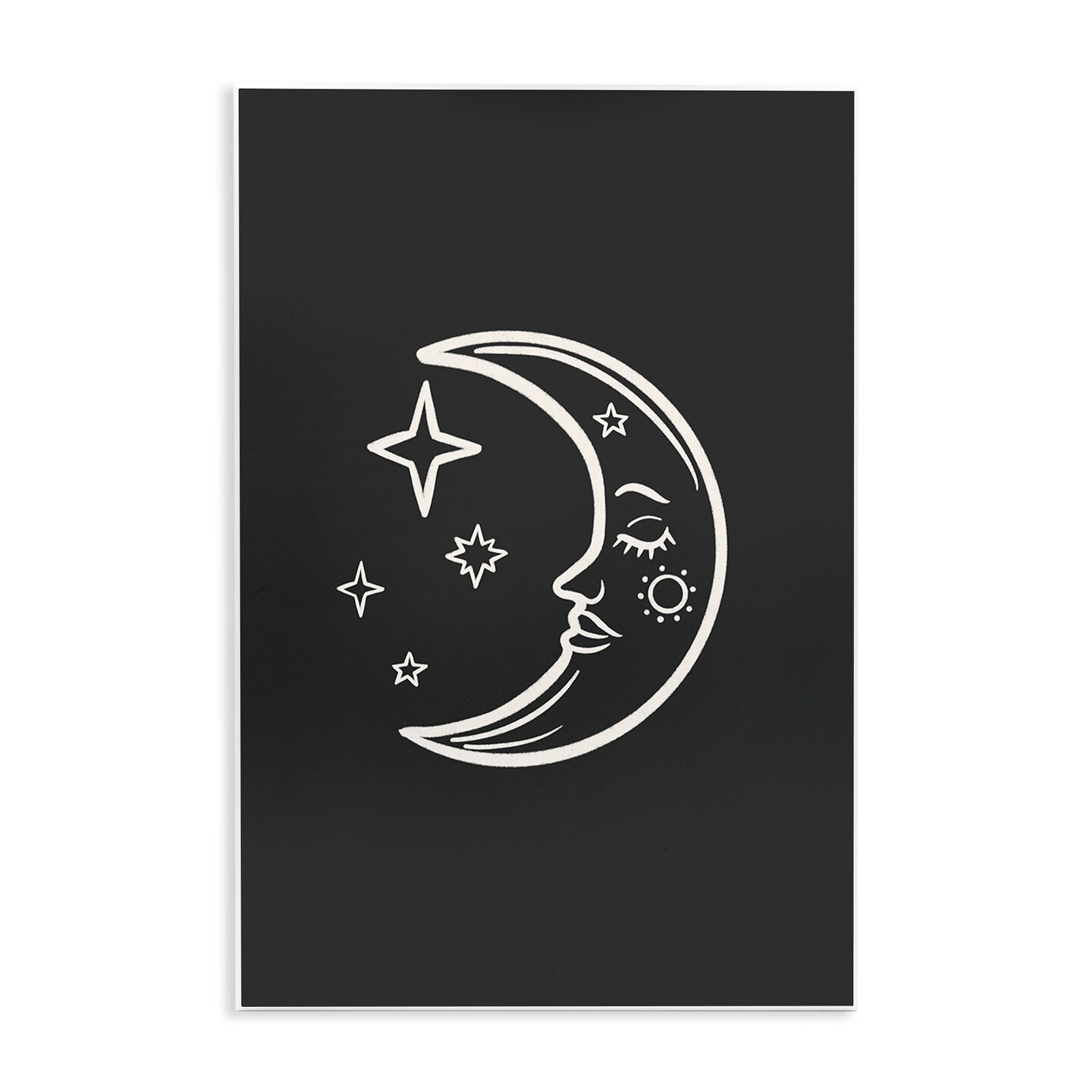 Stupell Industries Moon & Stars on Black Wall Plaque Art Design by JJ Design House LLC