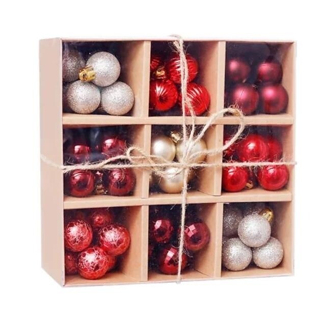 99-Piece: Christmas Balls Ornaments For Christmas Tree Gift Box Set