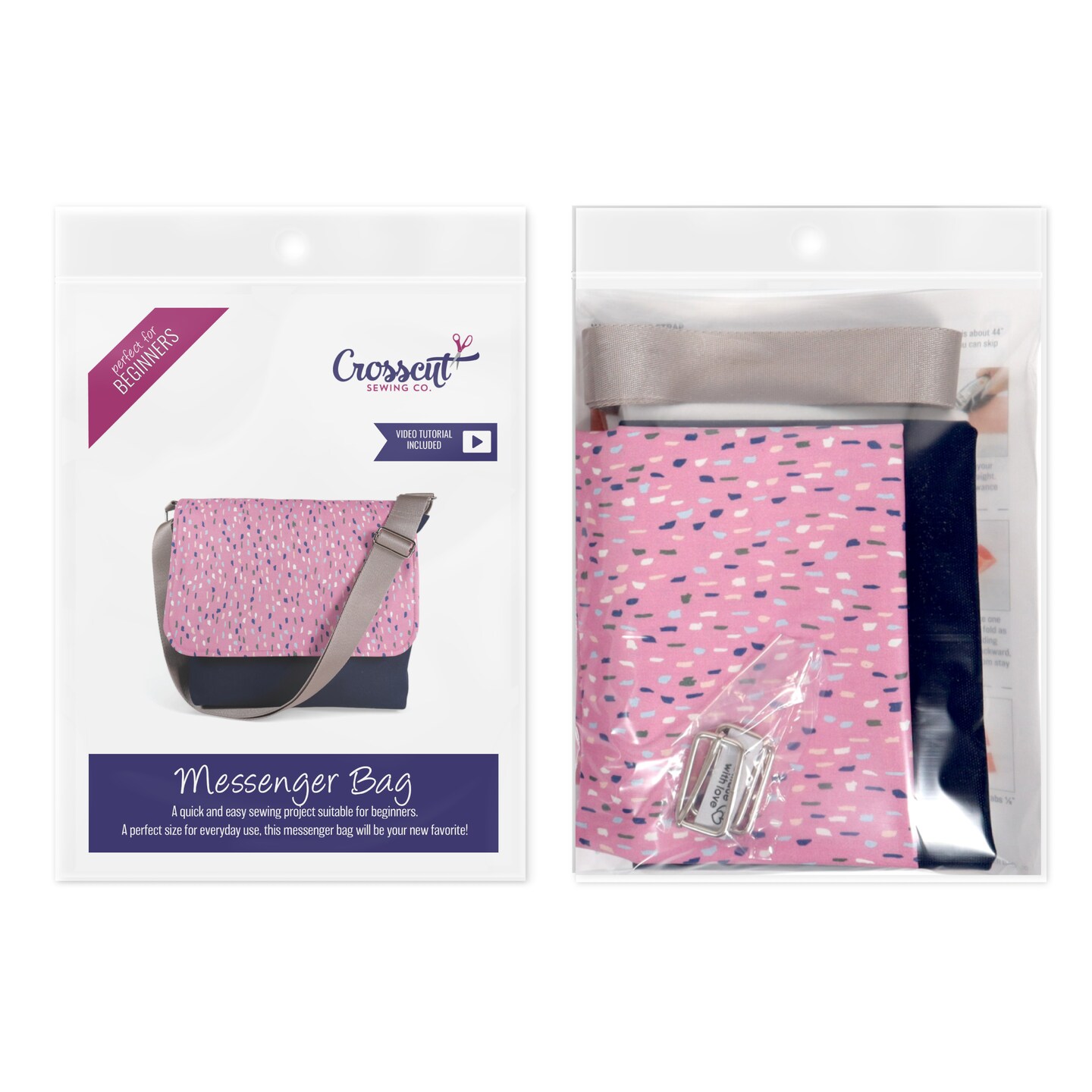 Crosscut Sewing Co.&#xAE; Messenger Bag Sewing Project Kit for Beginners