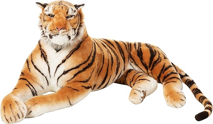 Burton and Burton Giant Plush Lying Tiger 8 Feet Long Great Mascot for Tiger Fans