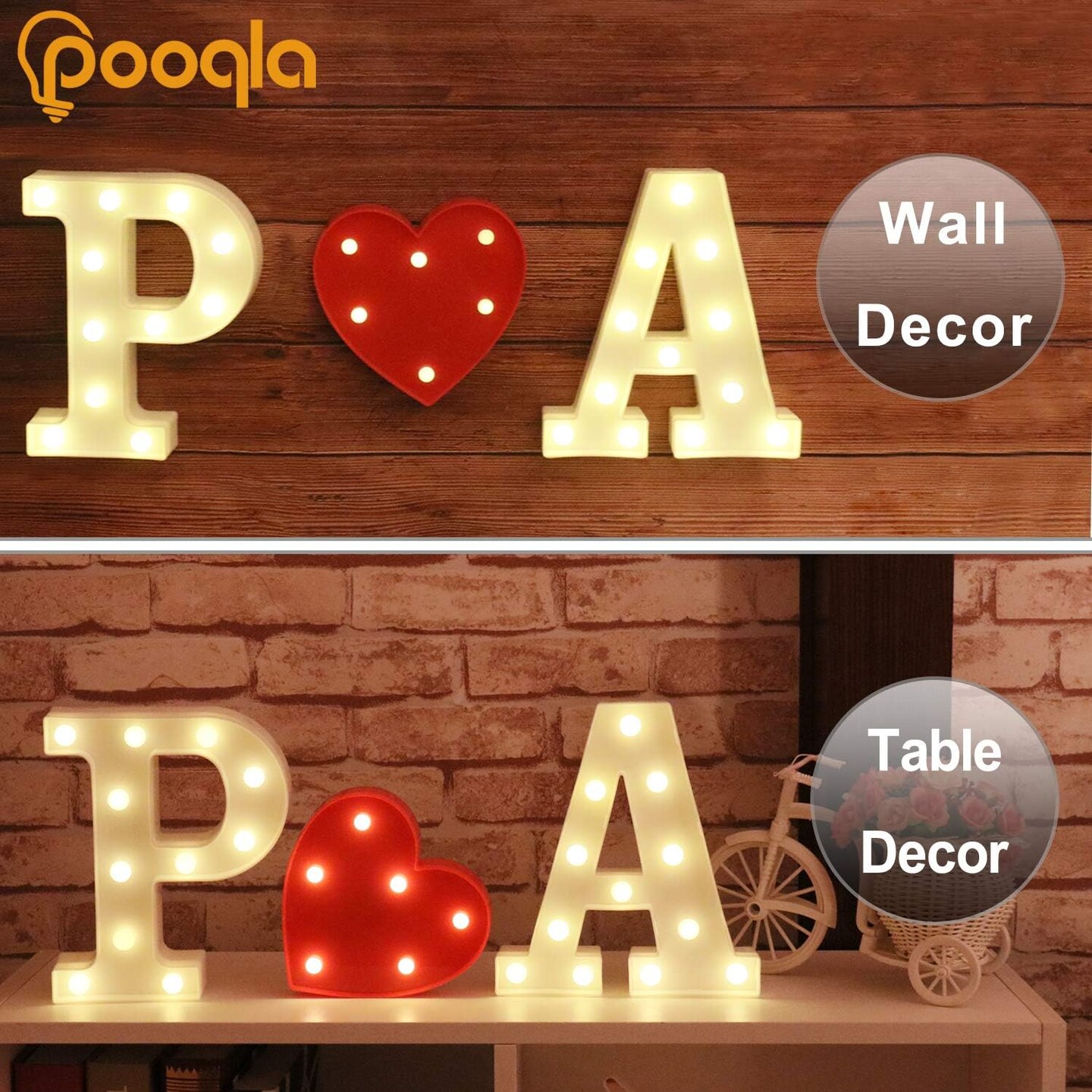LED Marquee Letter Lights Sign, Light Up Alphabet Letter for Home Party Wedding Decoration M