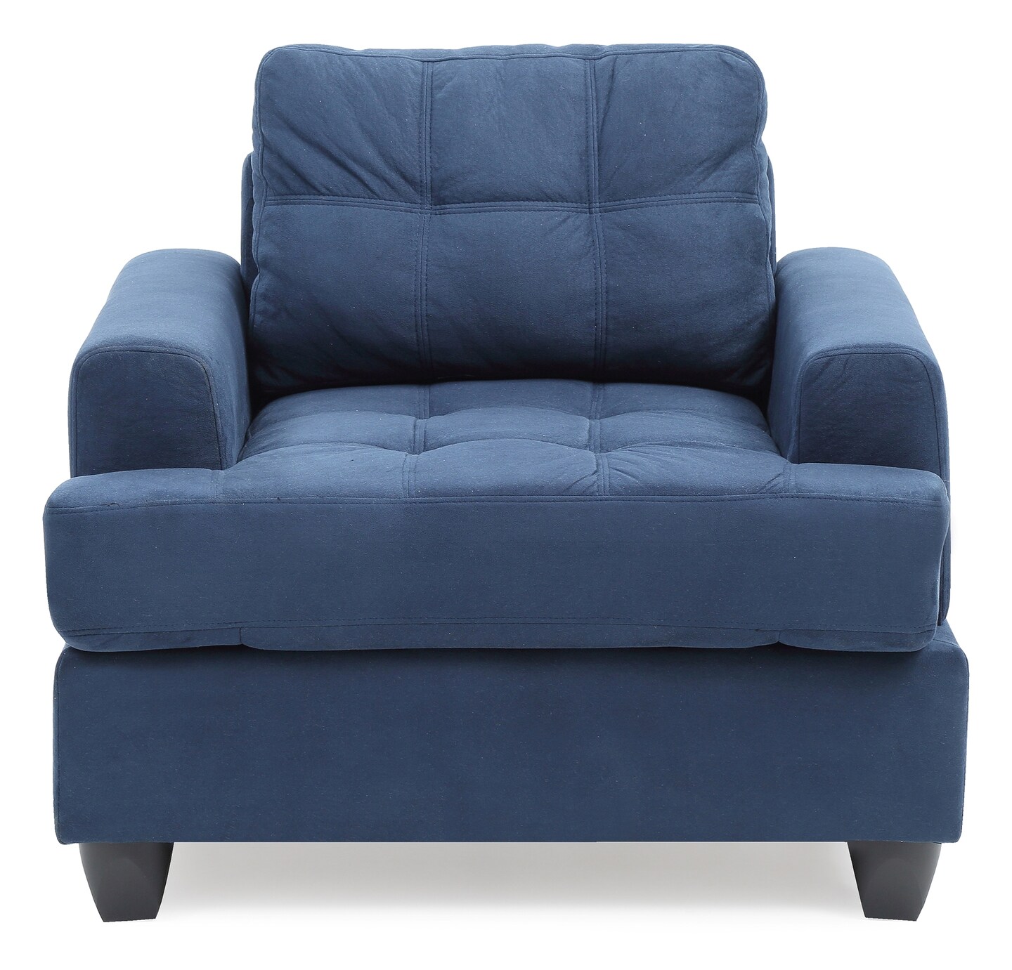 Contemporary Home Living Tufted Upholstered Accent Chair - 38&#x22; - Blue and Black