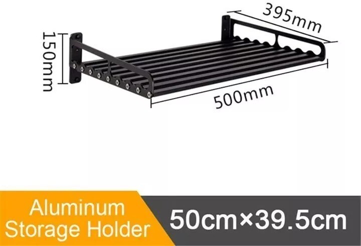 50CM Aluminum Microwave Oven Bracket Wall Mount Shelf Cooker Holder Storage Rack