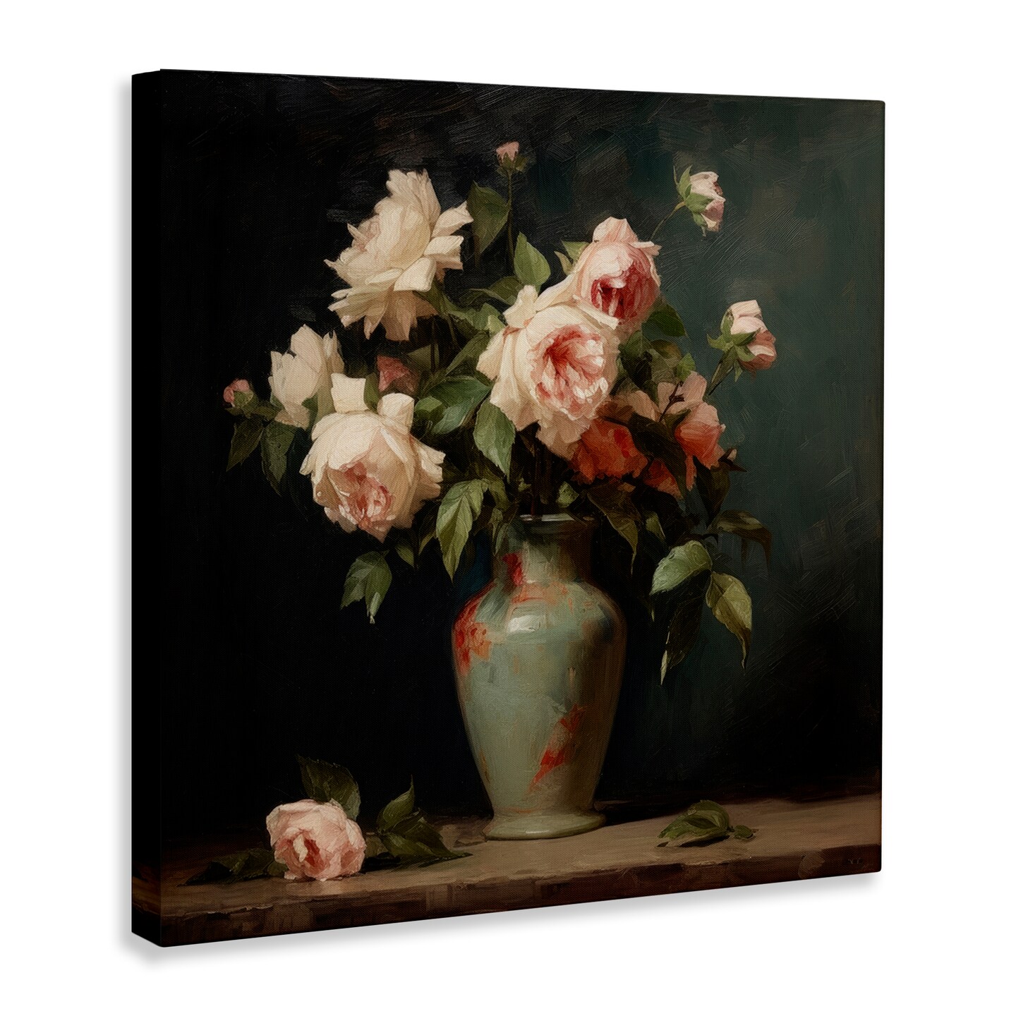 Stupell Industries Vintage Bunches in Vase Canvas Wall Art Design by Lazar Studio