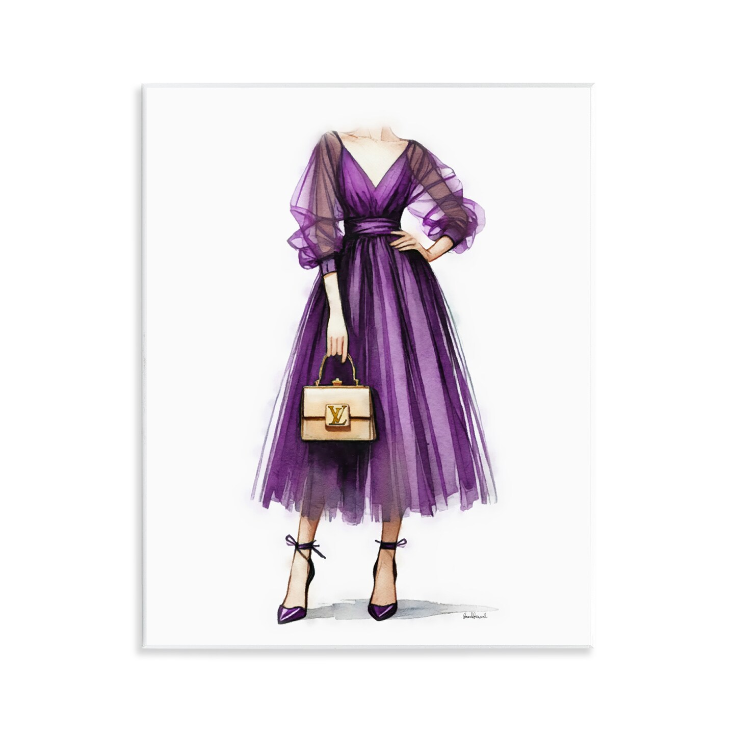 Stupell Industries Purple Glam Dress Wall Plaque Art Design by Amanda Greenwood