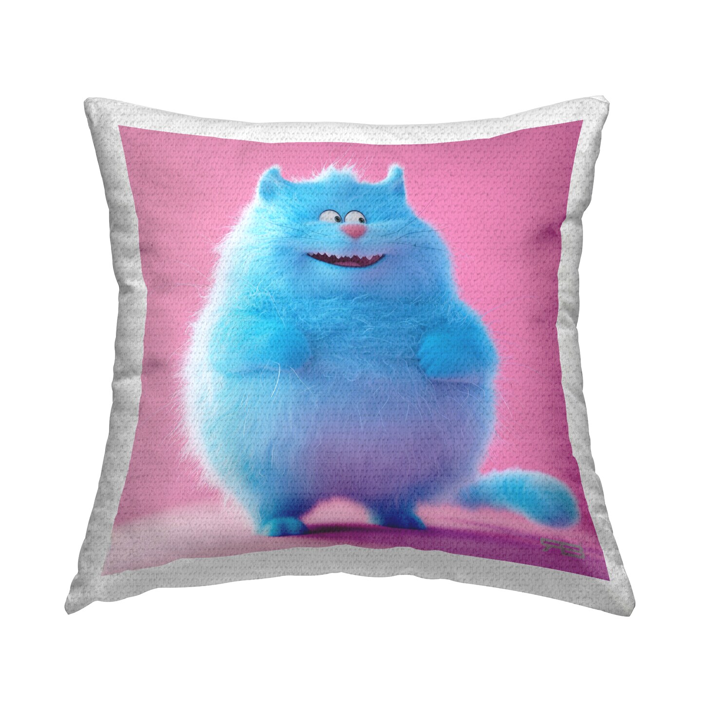 Funny Blue Cat Outdoor Printed Pillow Design by RB, 18 x 7 x 18