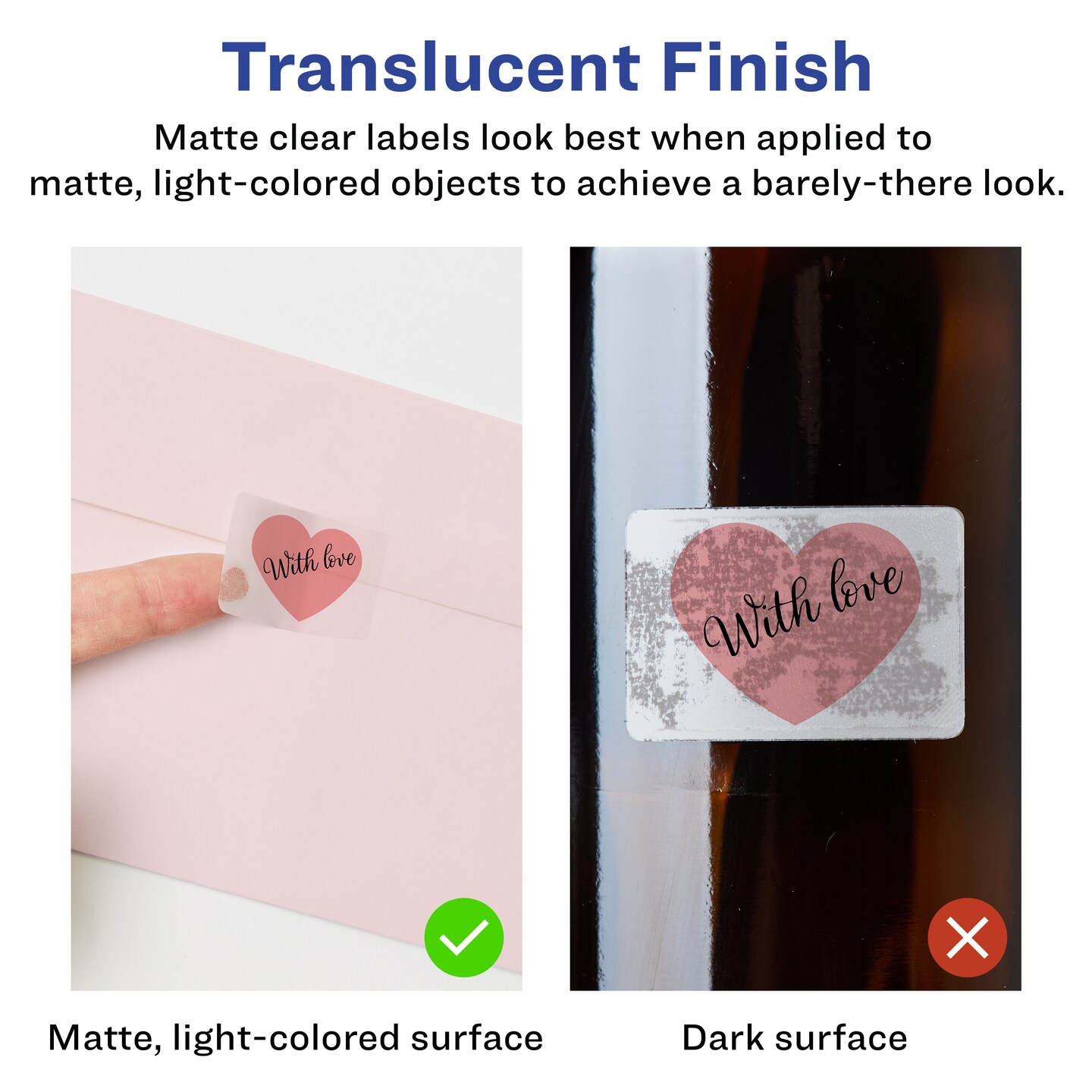 Avery Matte Clear Labels,  1&#x22; x 2-1/2&#x22; Rectangle