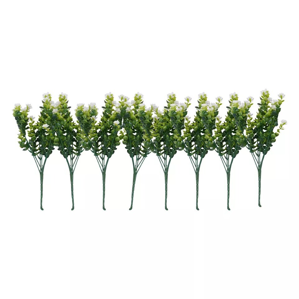 8 Bundles Artificial Flowers Fake Plastic Plants Wedding Home Table Decorations