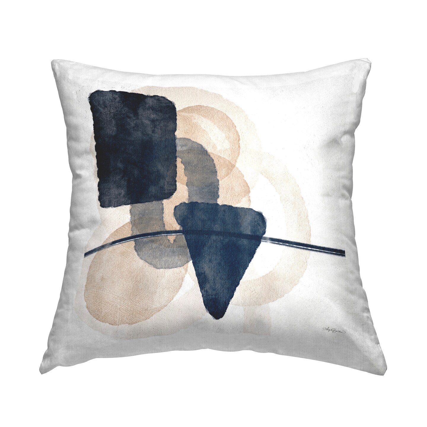 Various Shapes Layered Design by Amber Sterling Throw Pillow 