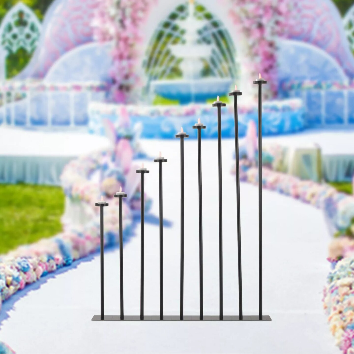 Tall Floor Candle Holders Black DIY 9 Candelabra Holders Set For Birthday Party