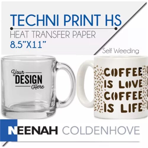 NEENAH TECHNIPRINT HS (Hard Surfaces) LASER TRANSFER PAPER 50 SHEETS 8.5&#x22;X11&#x22;