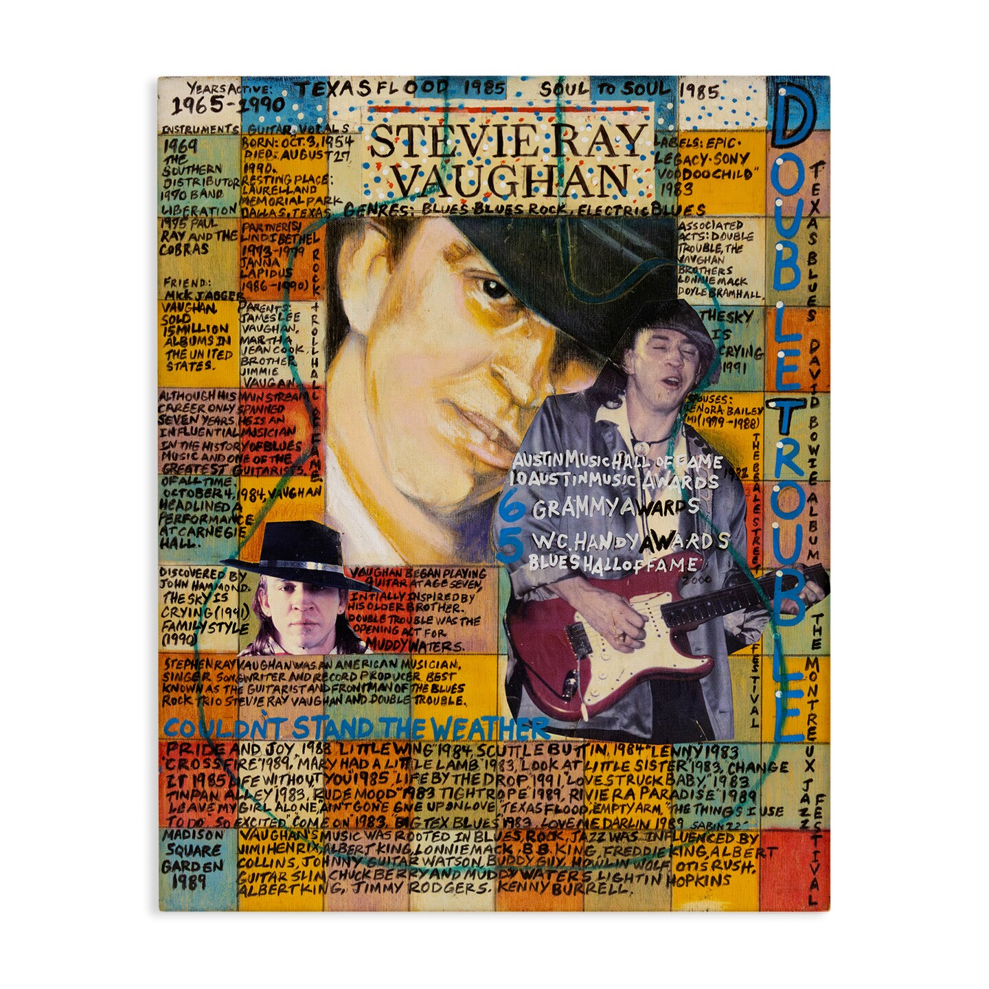 Stupell Industries Stevie Ray Vaughan Collage Canvas Wall Art Design by Sabin