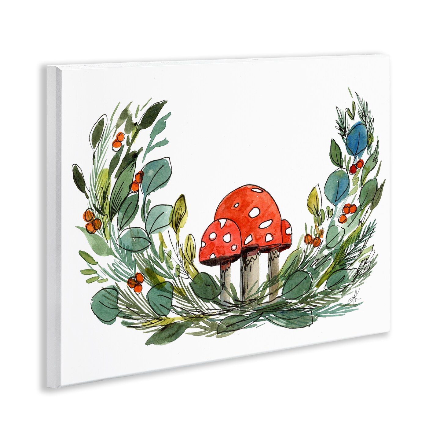 Stupell Industries Mushrooms & Greens Wall Plaque Art Design by Alexandria Gilbert Kincaid