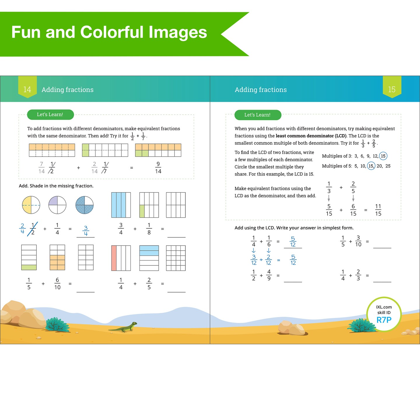 IXL 5th Grade Fractions Math Workbook, Mathematics Book for Kids Ages 10-11 Covering Modeling, Addition, Subtraction, Multiplication, Division, and More With Part and Mixed Numbers