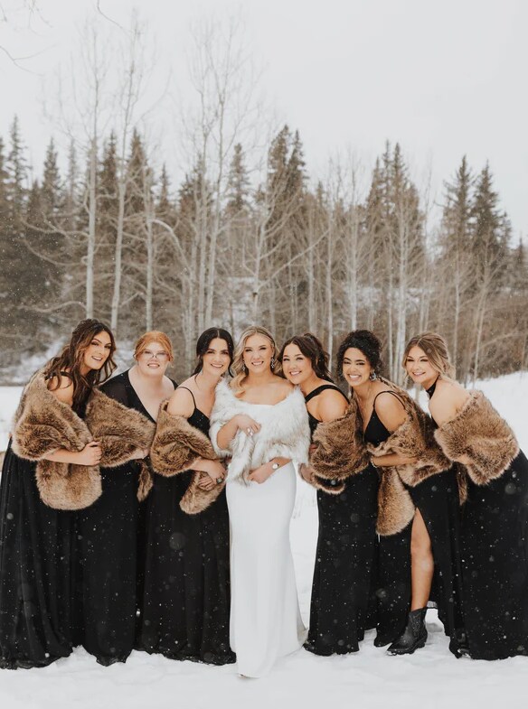bridesmaid dresses glasgow Faux Fur Shawl Wrap Stoles for Bridal Wedding Dresses