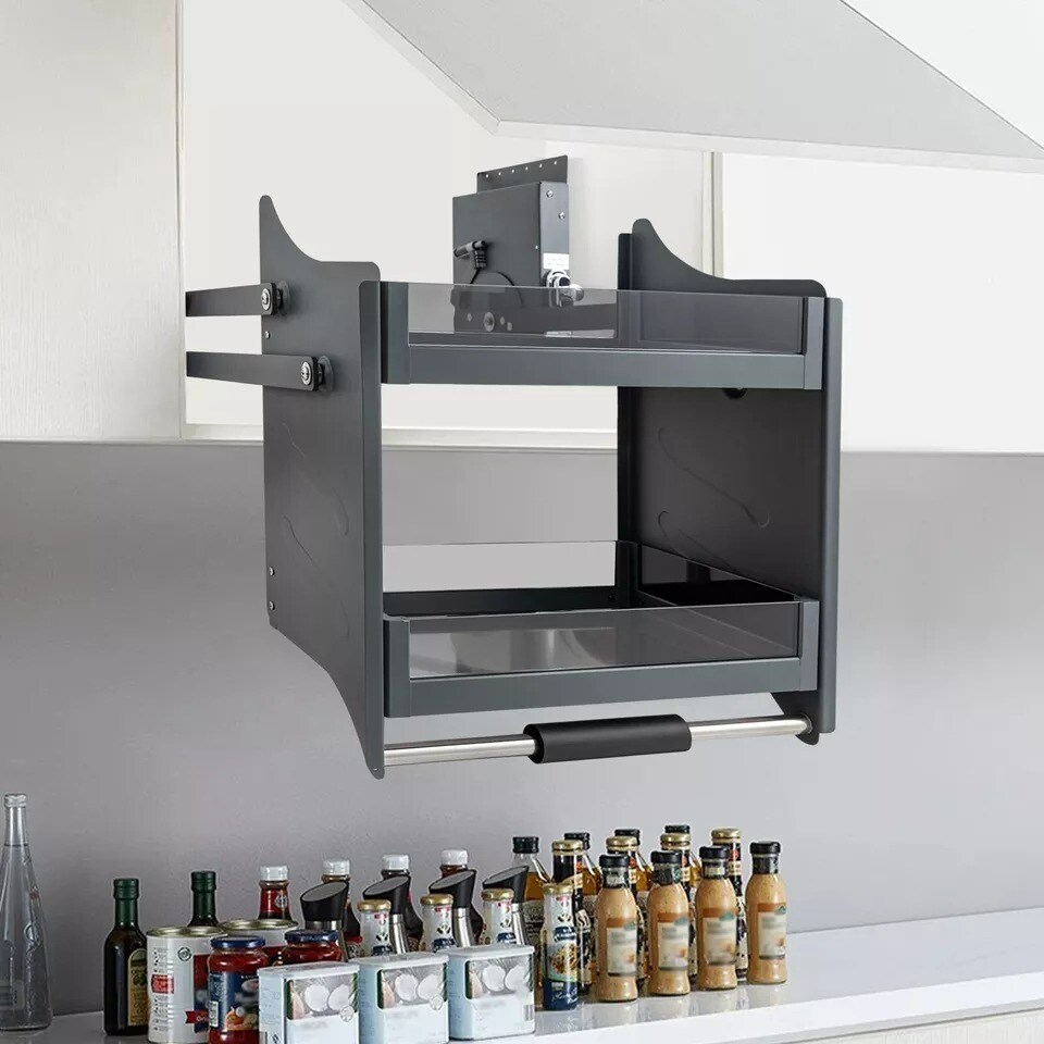 24 Inch Kitchen Pull Down Shelf Wall Cabinet Storage Organizer Convenient Heavy