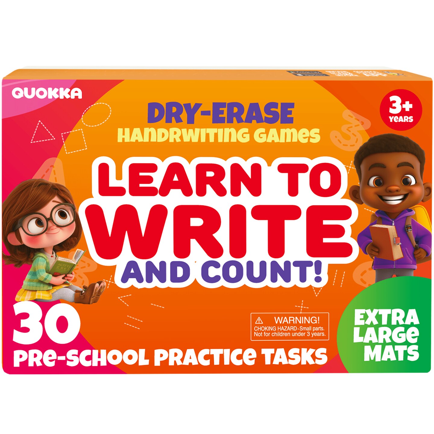 QUOKKA Busy Book Practice Handwriting for Kids - Learn to Count for Toddlers 3-5 | 30 Tasks | Pre K ABC Letter Tracing | Homeschool Preschool Learning Activities