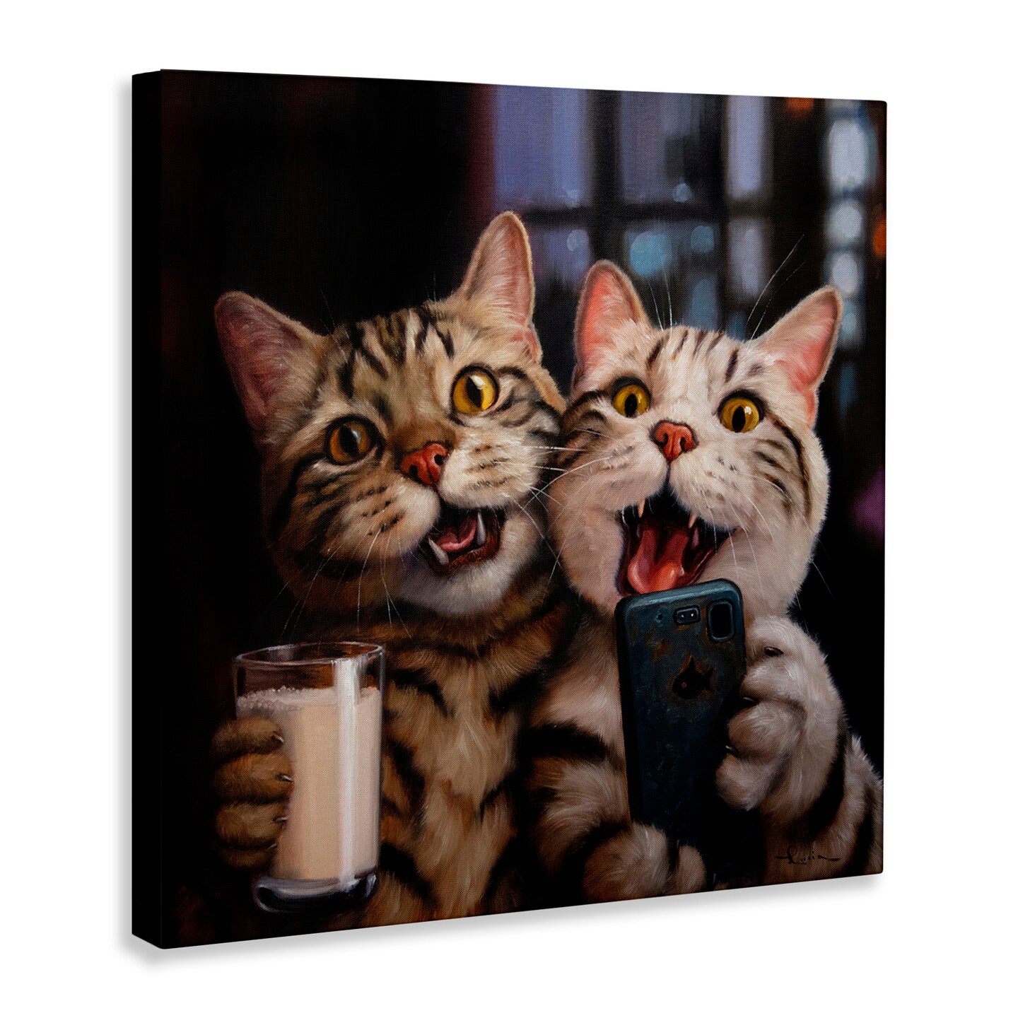Stupell Industries Happy Selfie Cats Canvas Wall Art Design by Lucia Heffernan