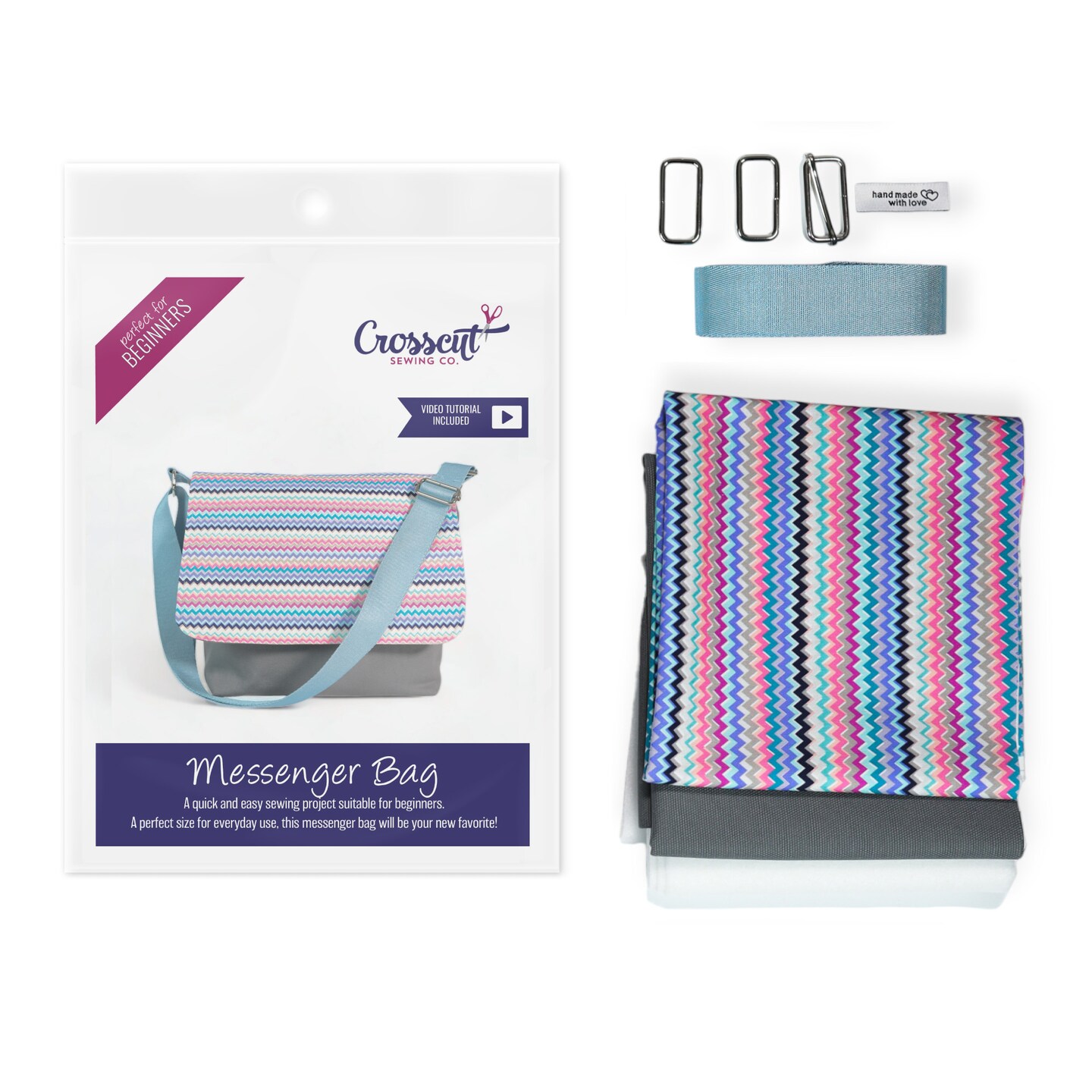 Crosscut Sewing Co.® Messenger Bag Sewing Project Kit for Beginners