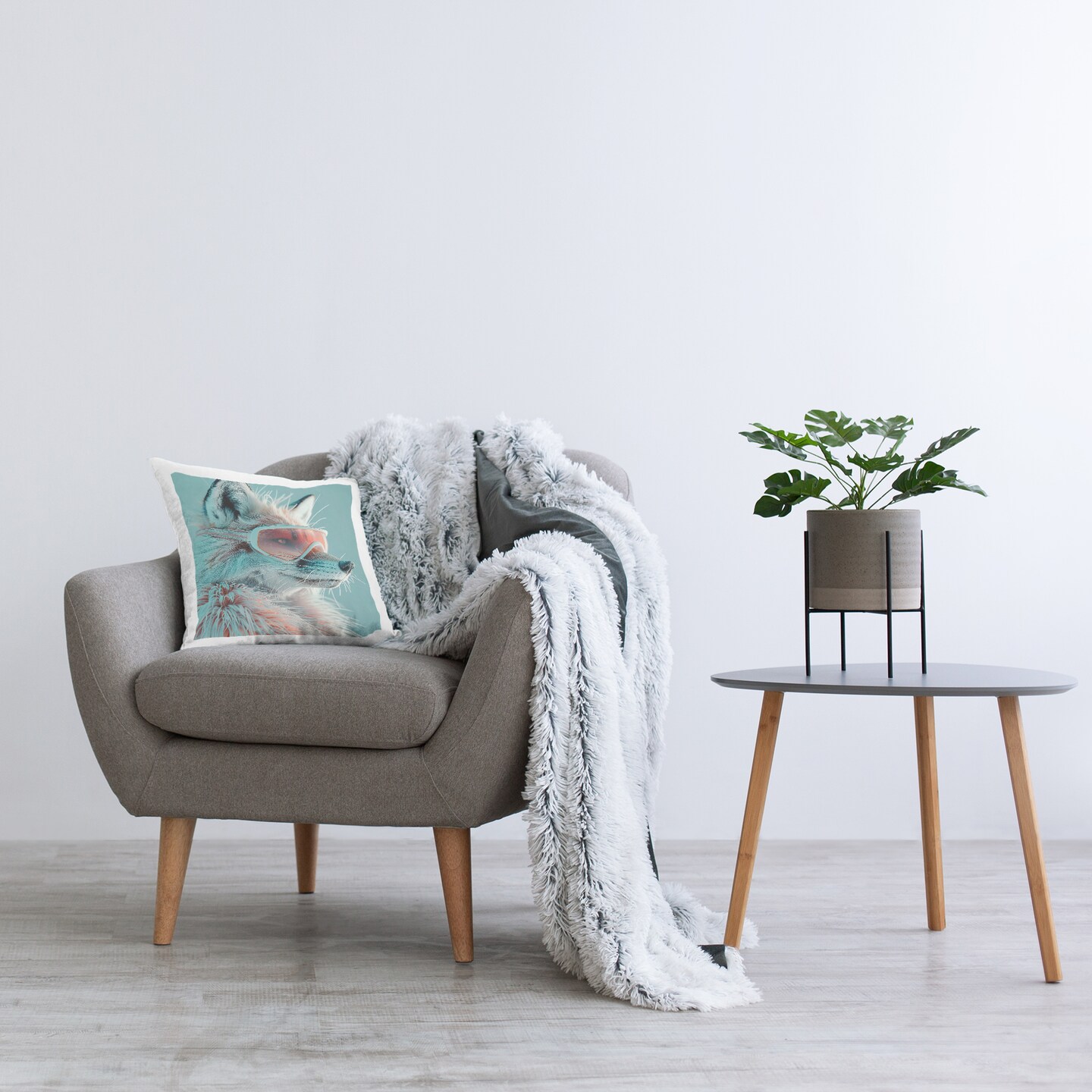 Winter Whimsy Fox Decorative Printed Throw Pillow Design by Lazar Studio, 18 x 7 x 18