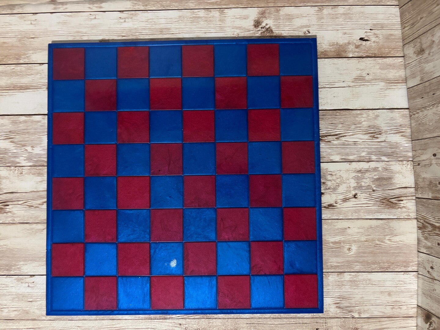 Blue and Red Chess Set, Resin Chess Set, Custom Chess Set