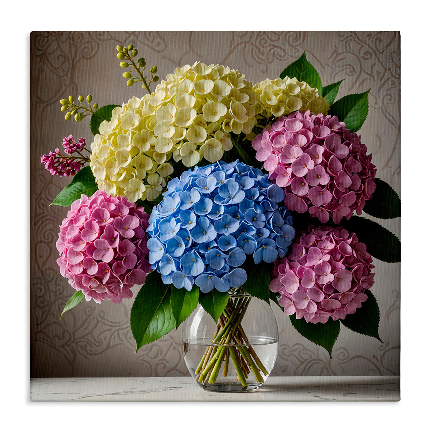 Stupell Industries Bright Hydrangeas Bouquet Canvas Wall Art Design by ...