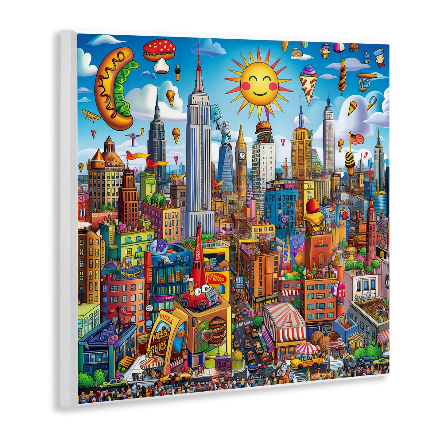 Stupell Industries Fun Zany Cityscape Wall Plaque Art Design by Ray Powers