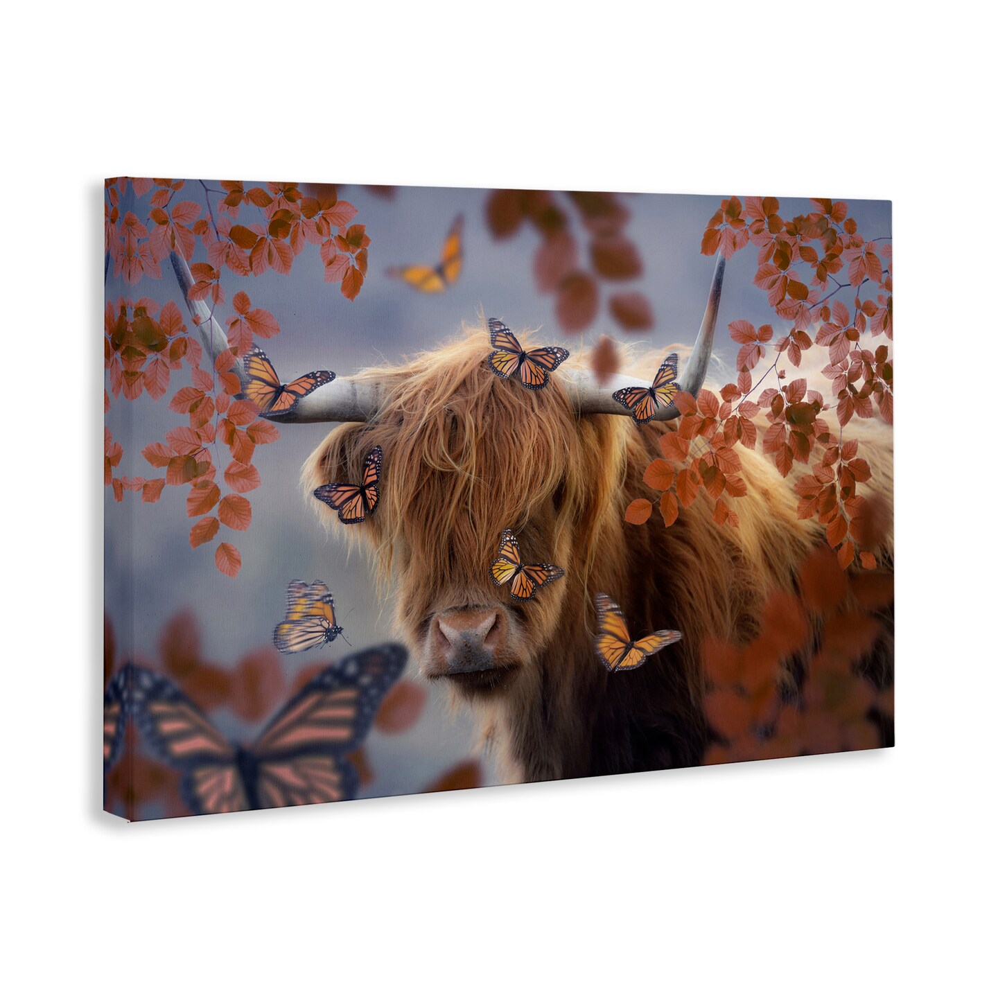 Stupell Industries Monarch Butterflies &#x26; Cattle Canvas Wall Art Design by Reinders