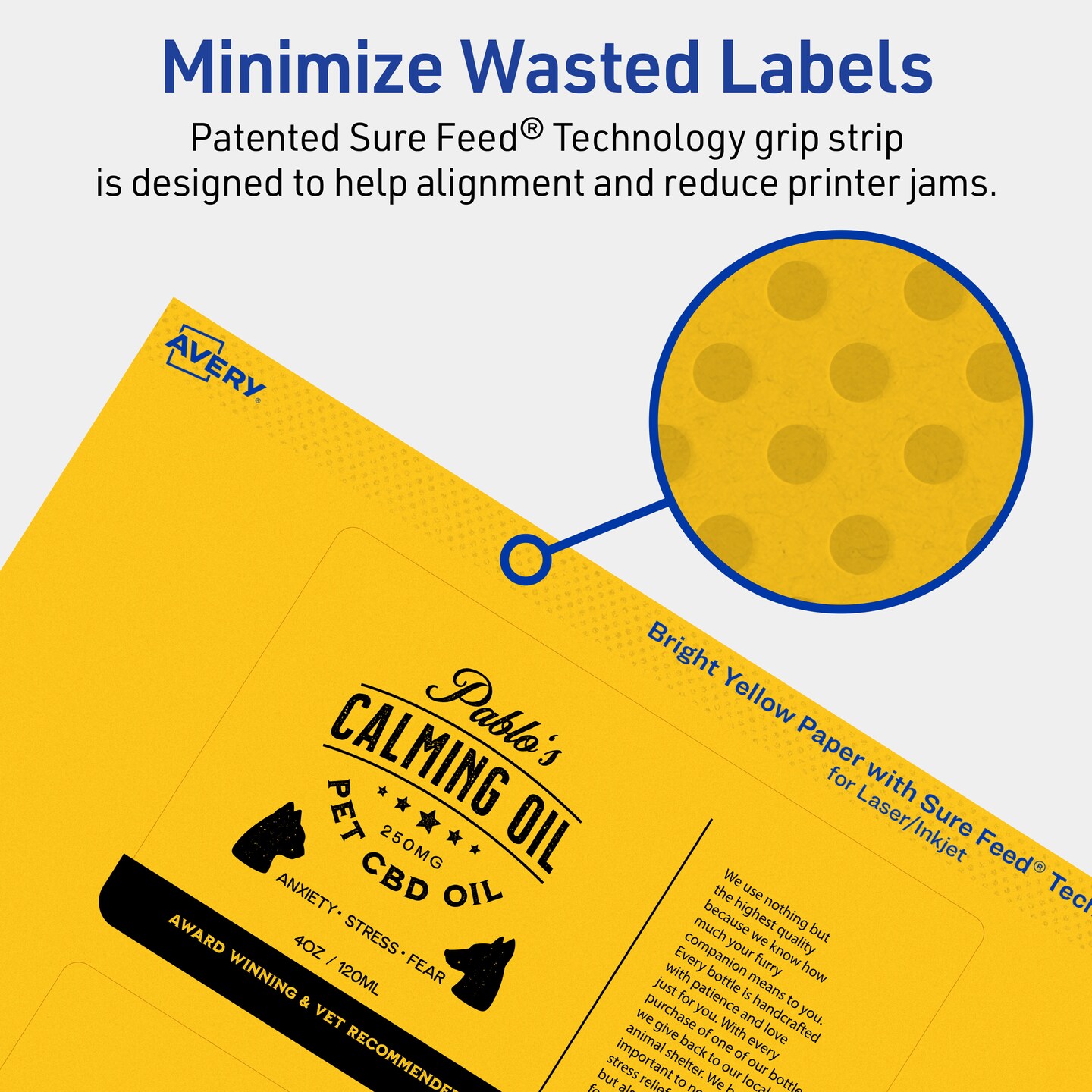 Avery Bright Yellow Paper Labels, 3&#x22; x 5&#x22; Rectangle