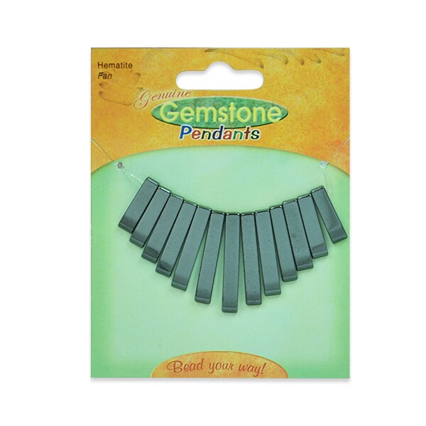 Hematite Fan Pendant Pack of 13