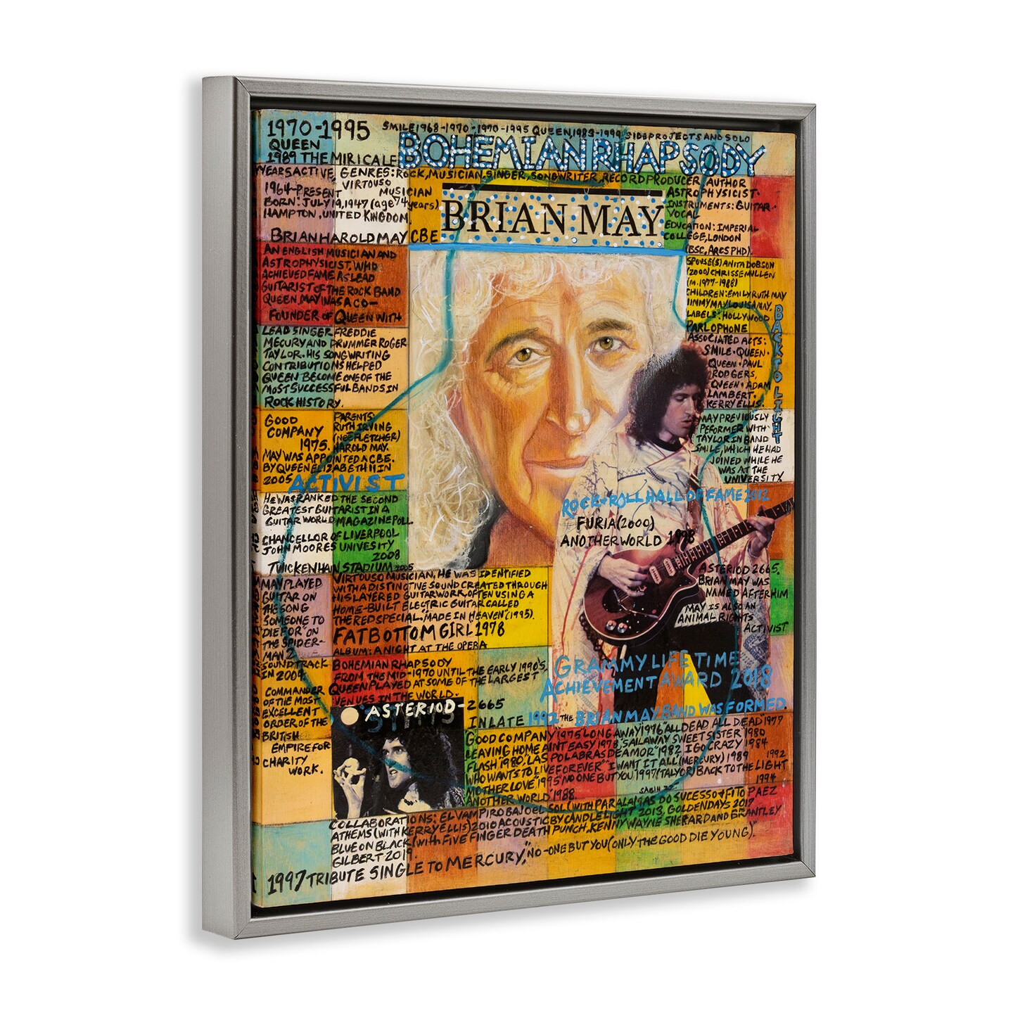 Stupell Industries Brian May Collage Framed Floater Canvas Wall Art Design by Sabin