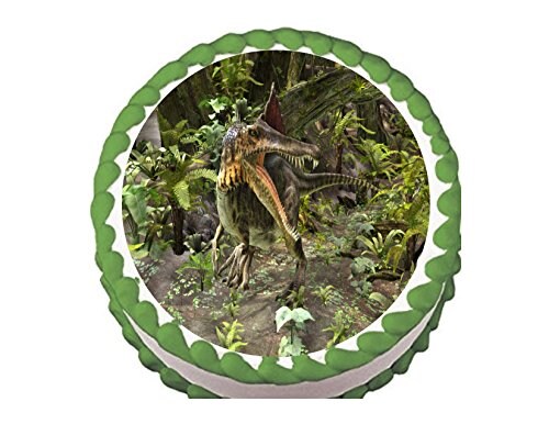 Spinosaurus dinosaur Edible Icing Image for 8 inch round cake