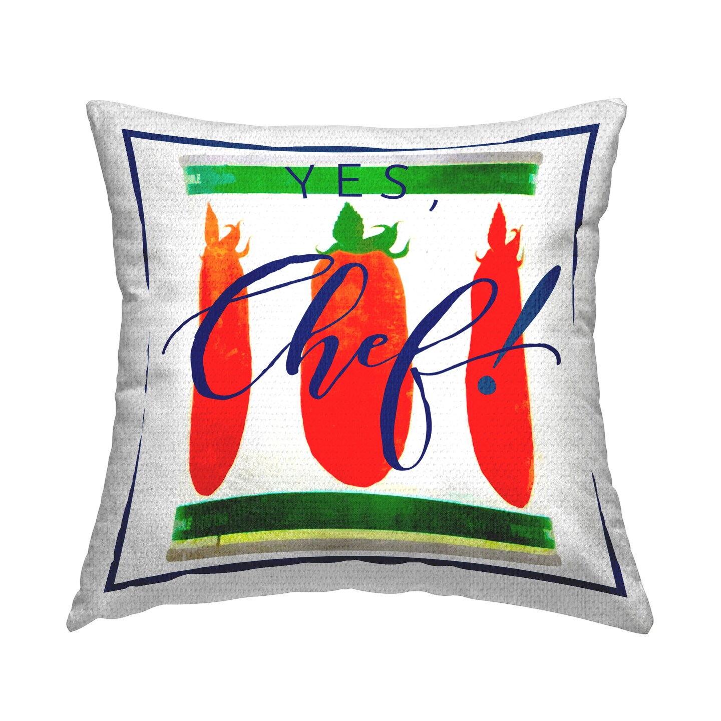 Yes Chef Canned Goods Outdoor Printed Pillow Design by Graffitee Studios, 18 x 7 x 18