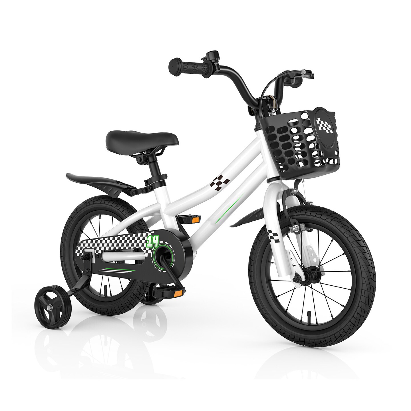 2 Training Wheels Kid&#x27;s Bike with Adjustable Handlebar and Saddle