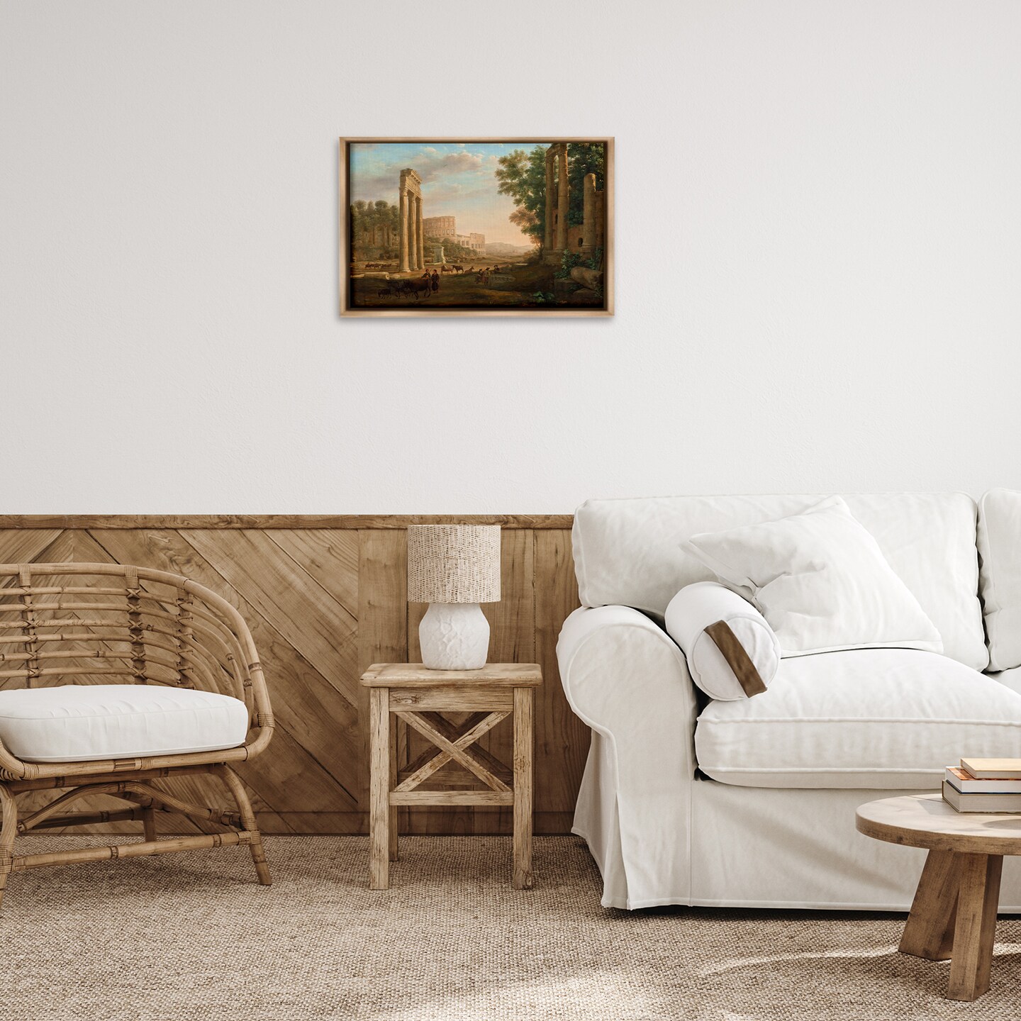 Stupell Industries Classic Claud Ruins of Roman Forum Framed Floater Canvas Wall Art Design by one1000paintings