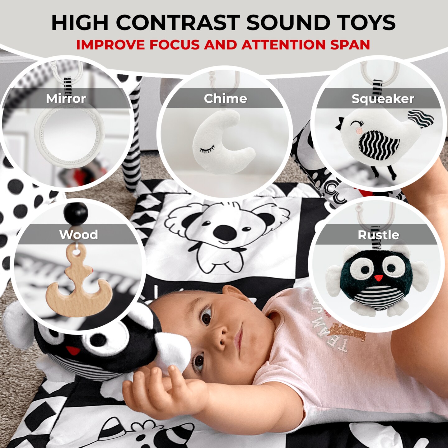 Floor Square Playmat for Babies with Sound Toys
