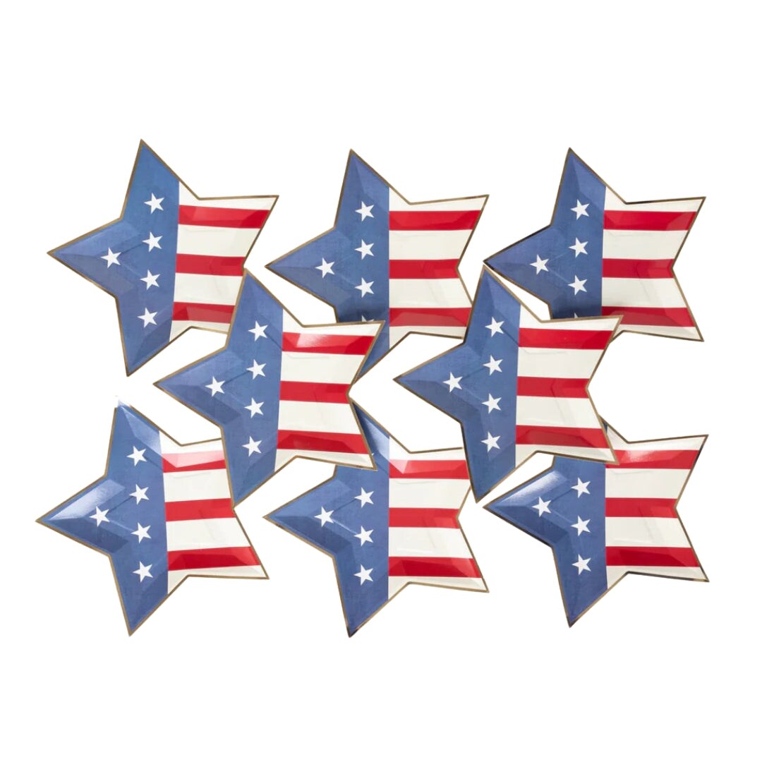 Stars &#x26; Stripes Star 4th of July Plate