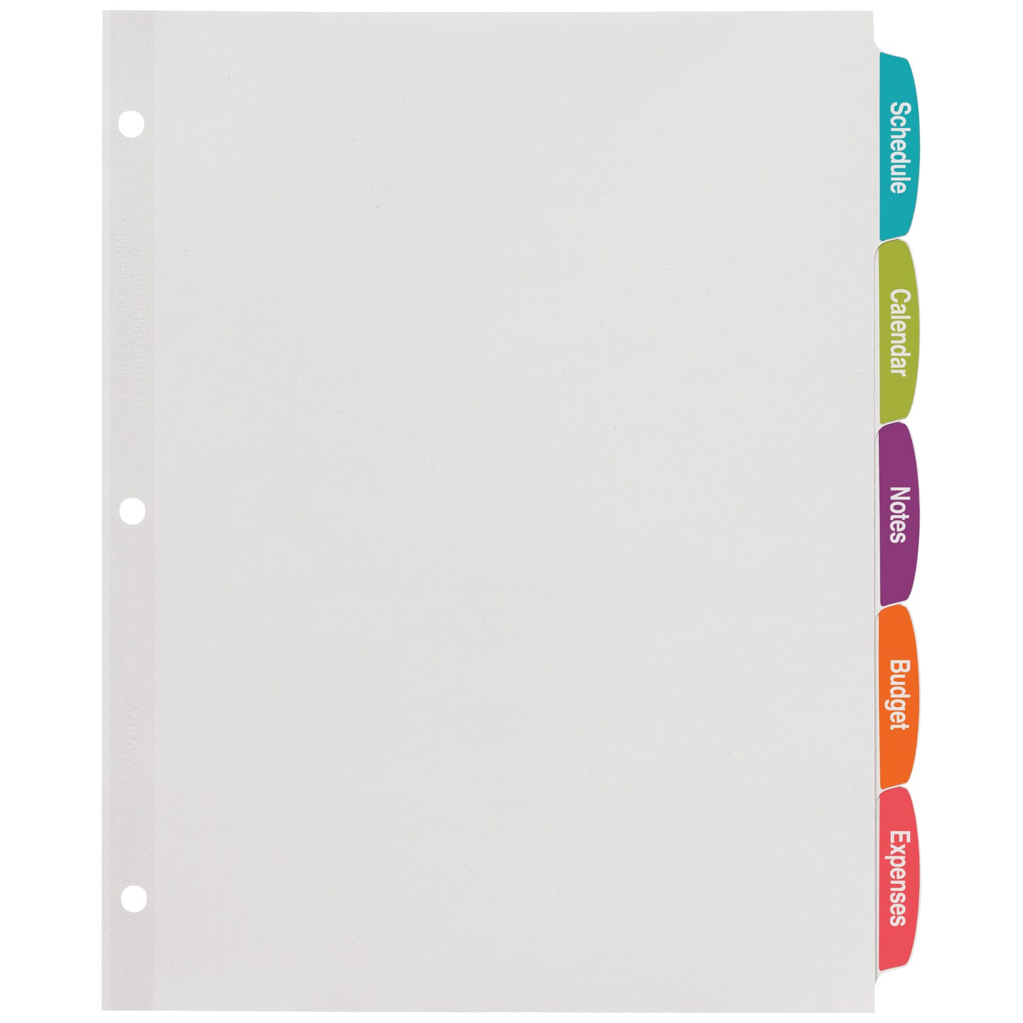Avery Big Tab Printable White Label Dividers, 5-Tab with Easy Peel Labels, Dividers for 3 Ring Binders, 20 Sets (14434)